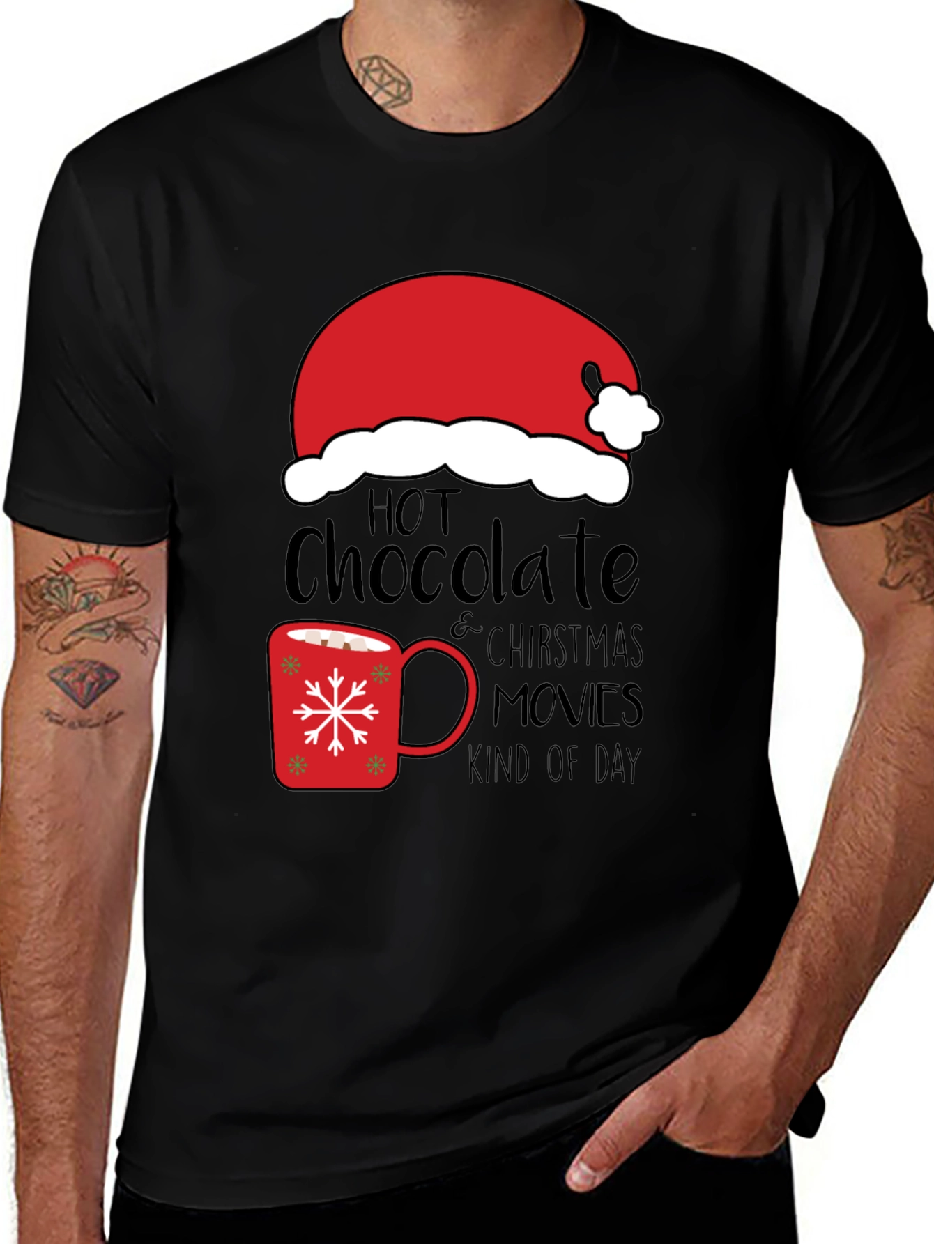 Hot Chocolate Christmas Movies Kind Of Day T-Shirt