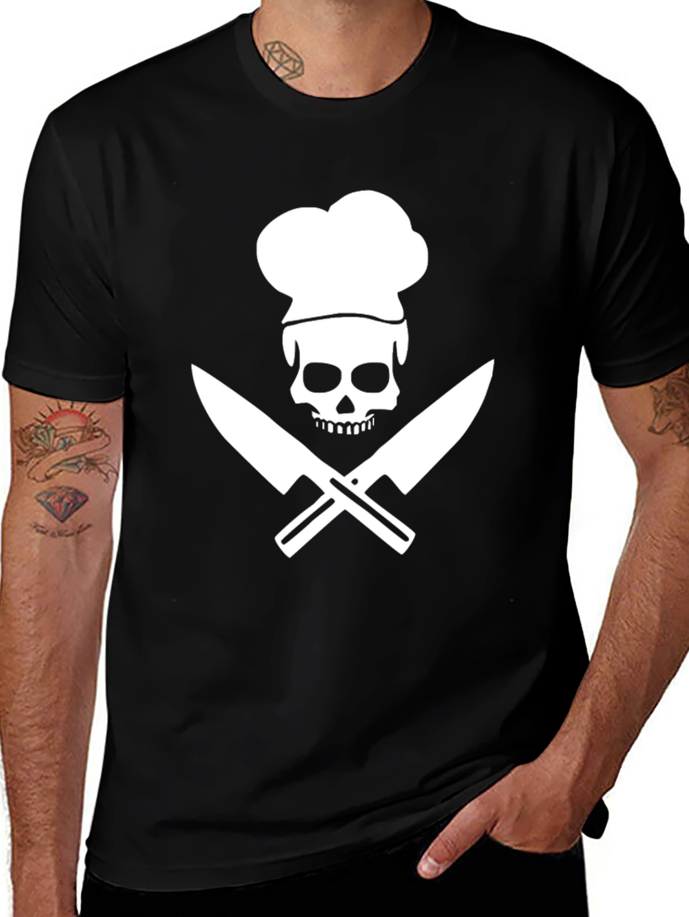 Variant 5 of Chef Skull Graphic T-Shirt - Culinary Pirate Tee