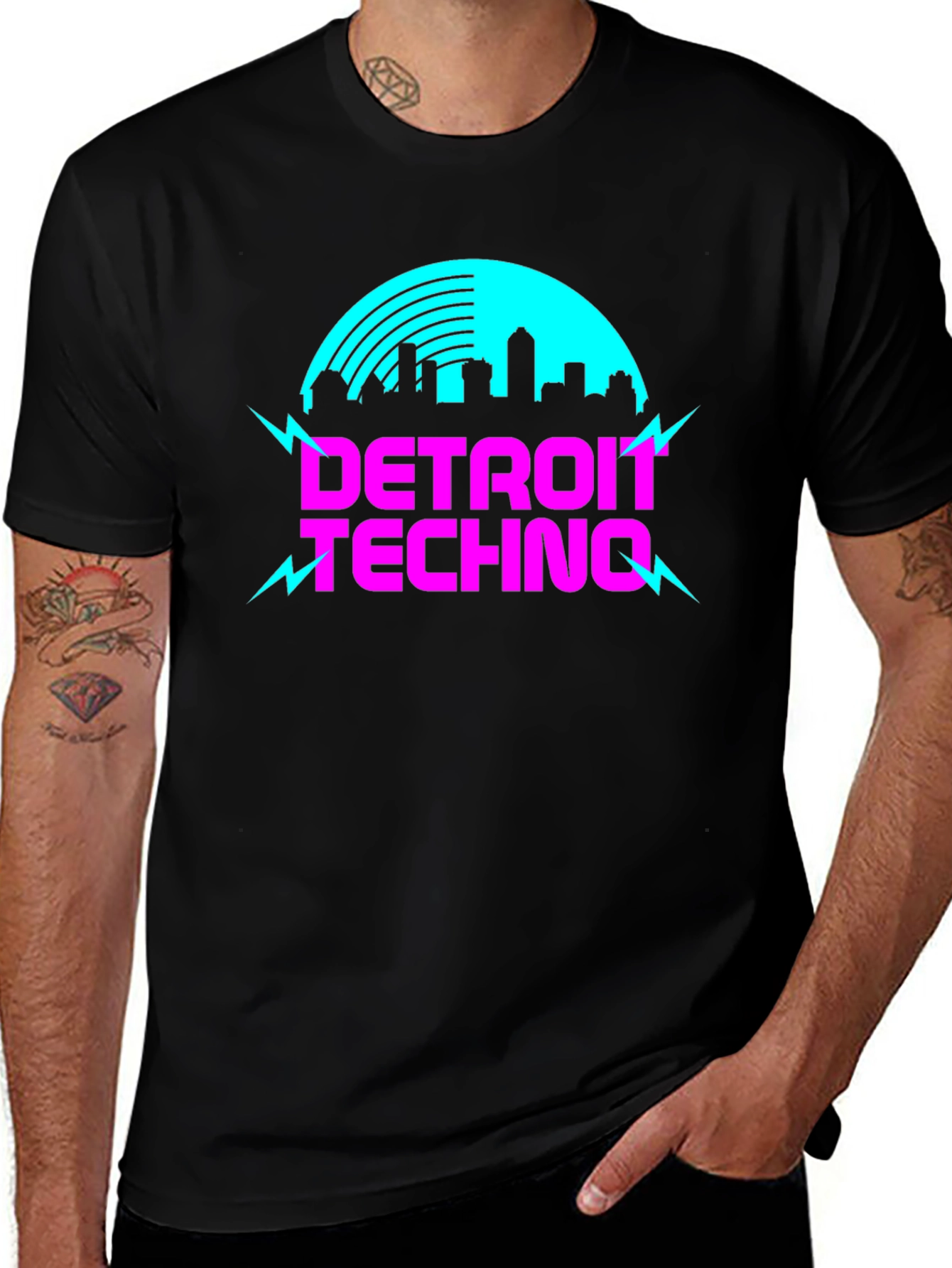 Detroit Techno T-Shirt - Retro Wave Graphic Tee