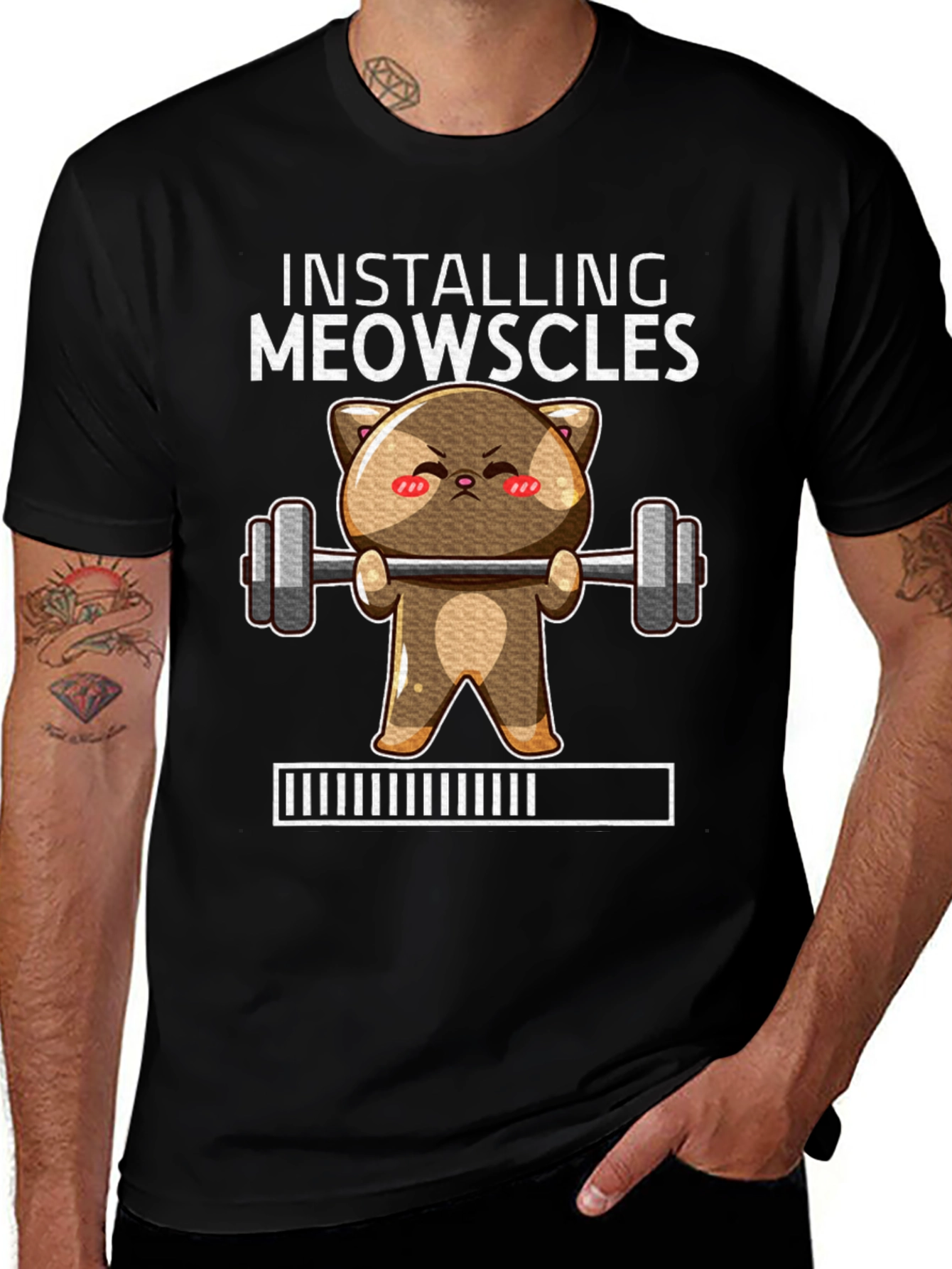 Variant 5 of Installing Meowscles Funny Cat Gym T-Shirt