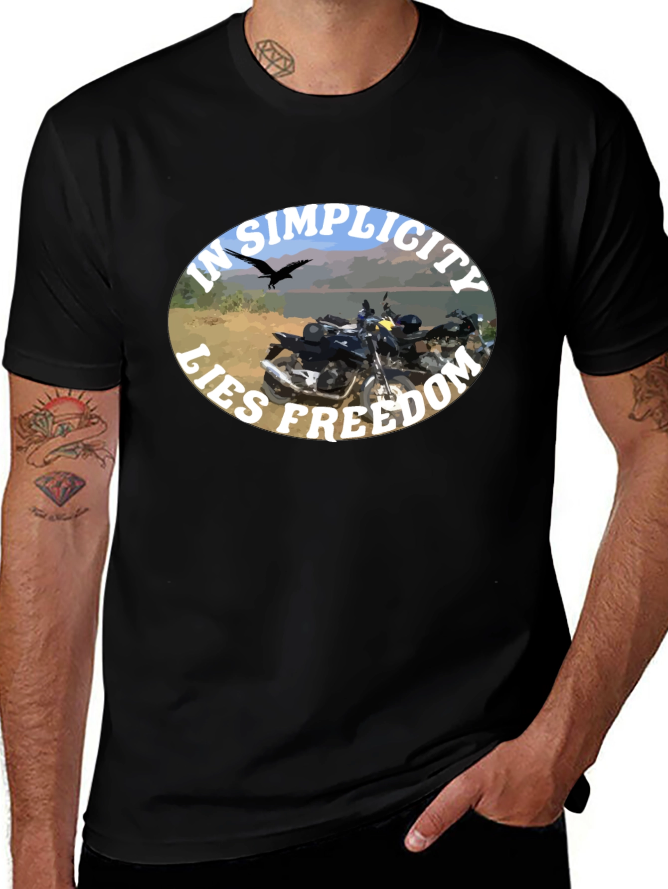 Variant 28 of In Simplicity Lies Freedom Black T-Shirt