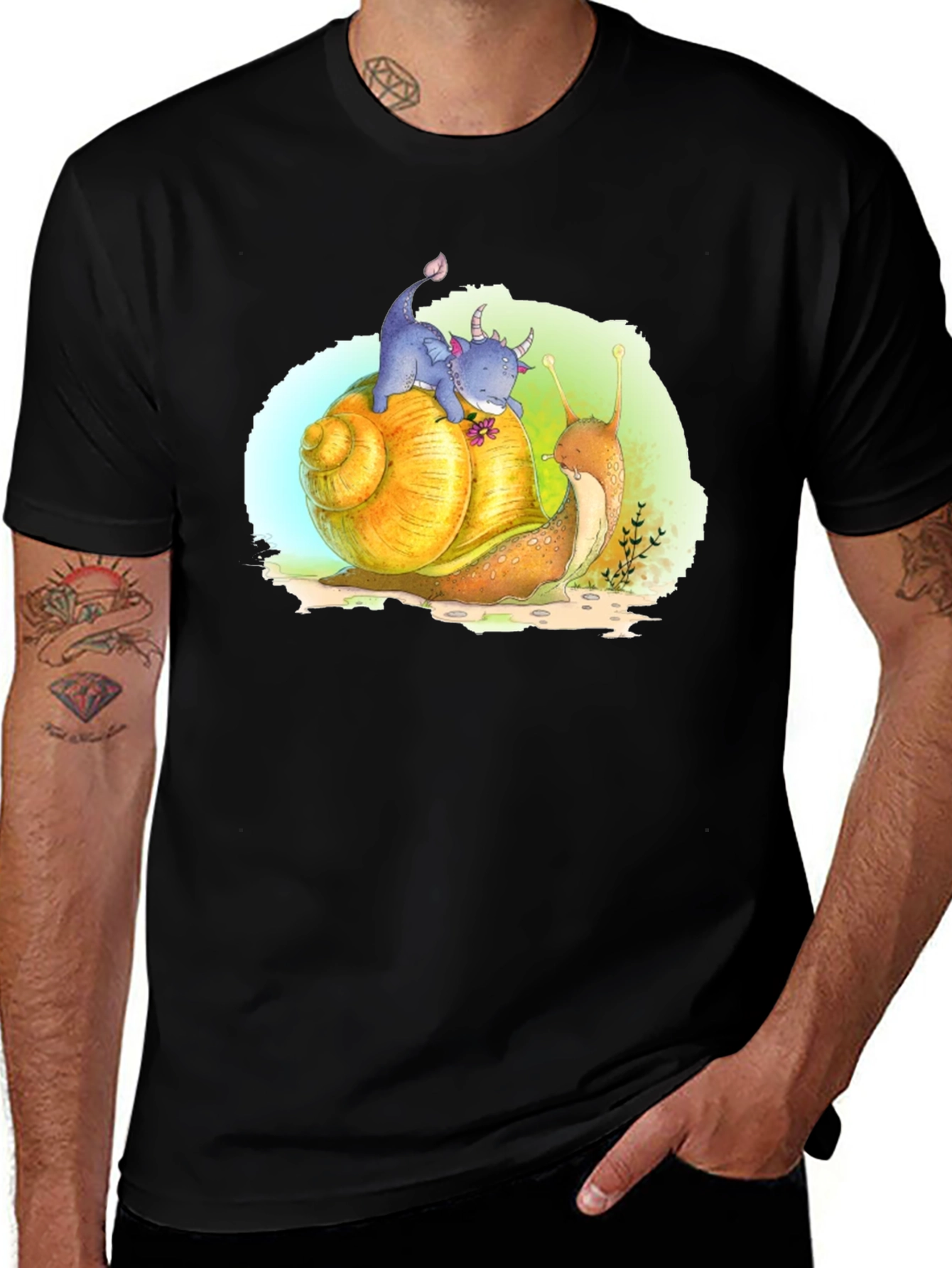 Variant 10 of Snail & Dragon Graphic Tee