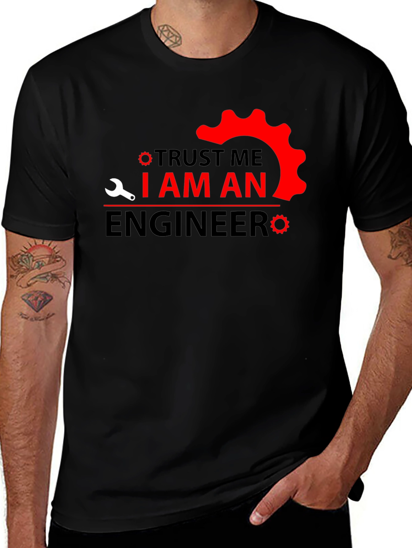 Variant 3 of Trust Me I am An Engineer T-Shirt - Black