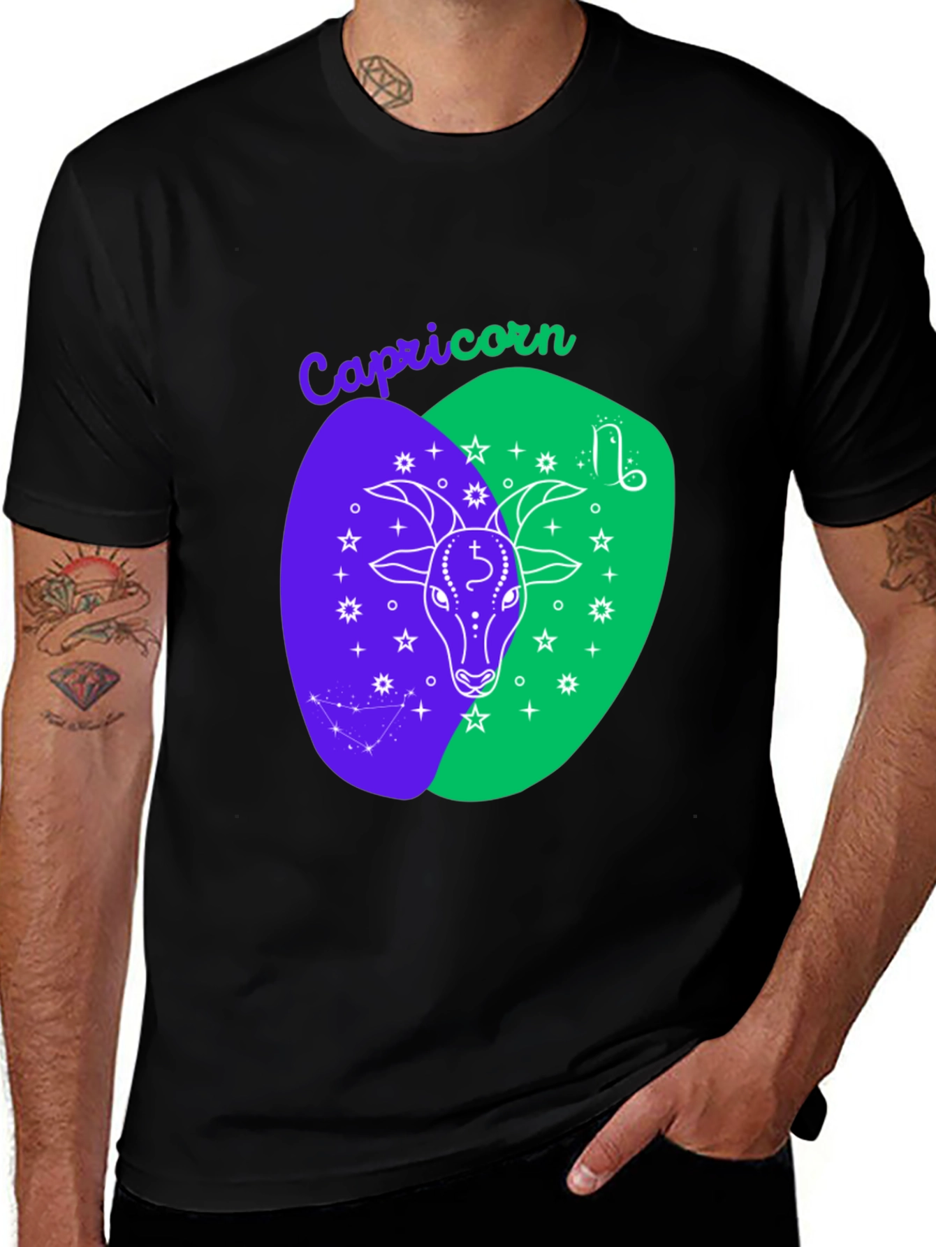 Variant 10 of Capricorn Zodiac Graphic T-Shirt - Astrology Tee