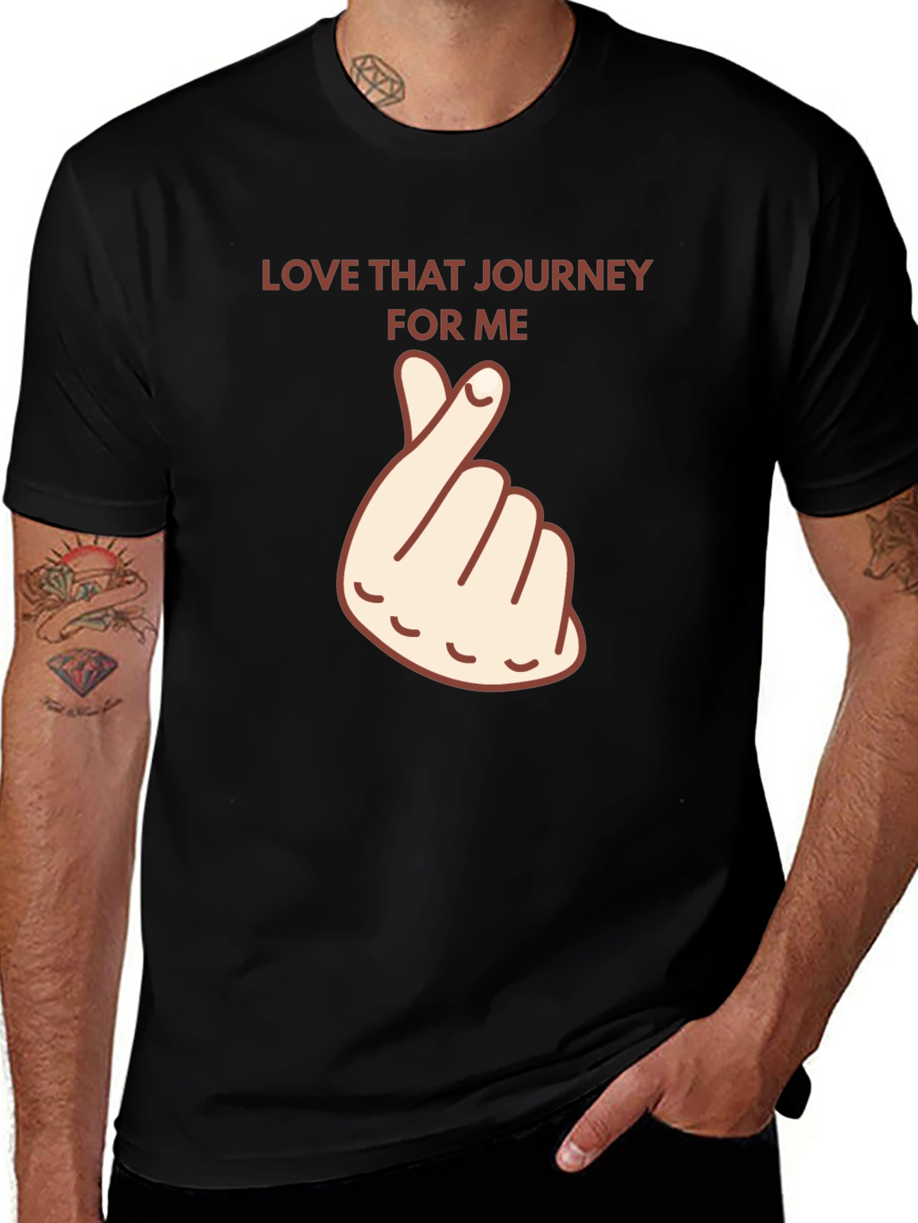 Variant 4 of Love That Journey Heart Graphic Tee - Black