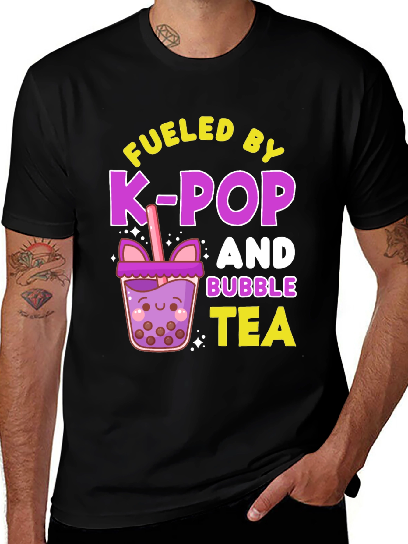 Variant 23 of Fueled By K-Pop & Bubble Tea Graphic T-Shirt
