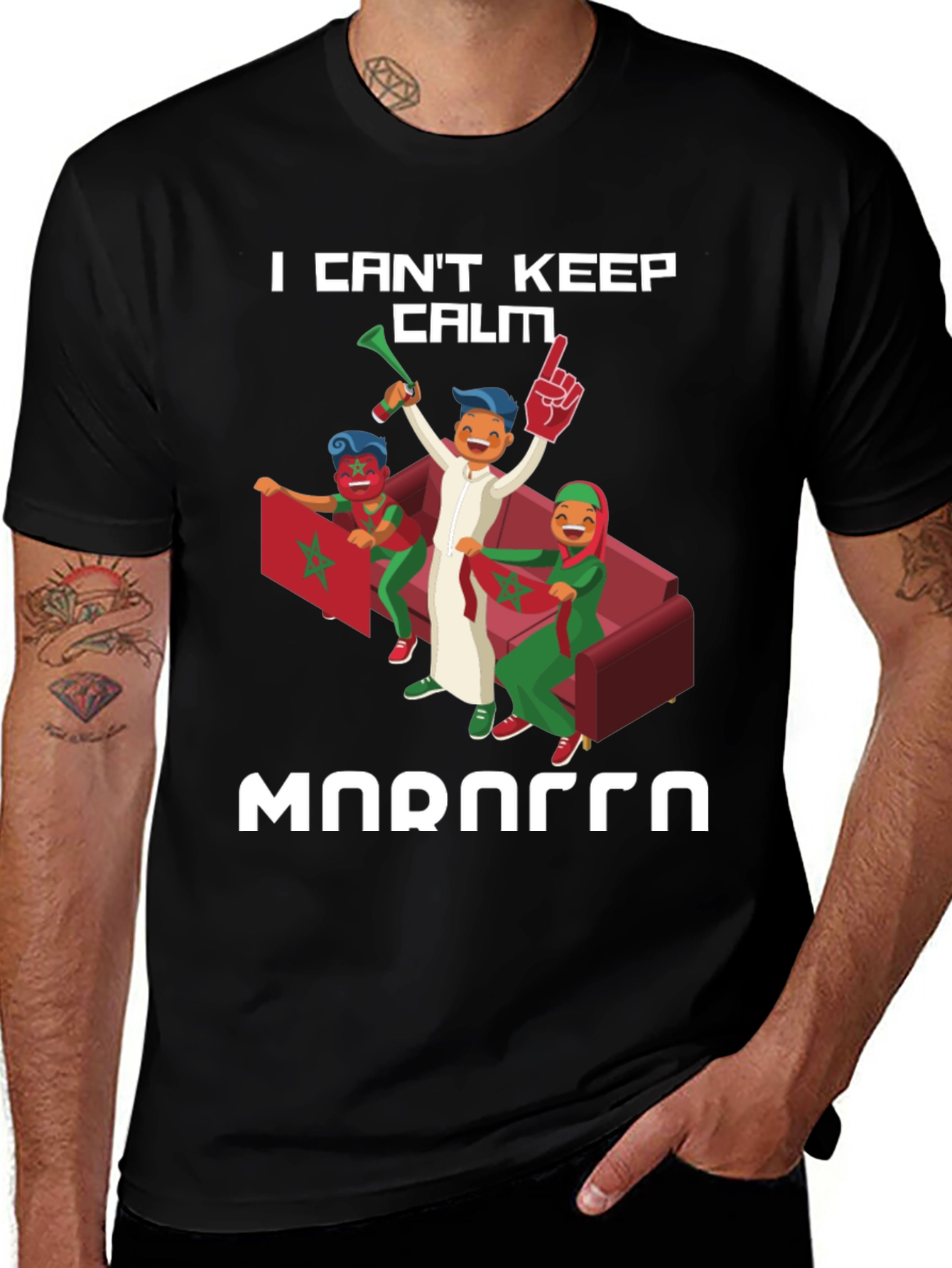 Morocco Fans T-Shirt - I Can't Keep Calm Support Tee