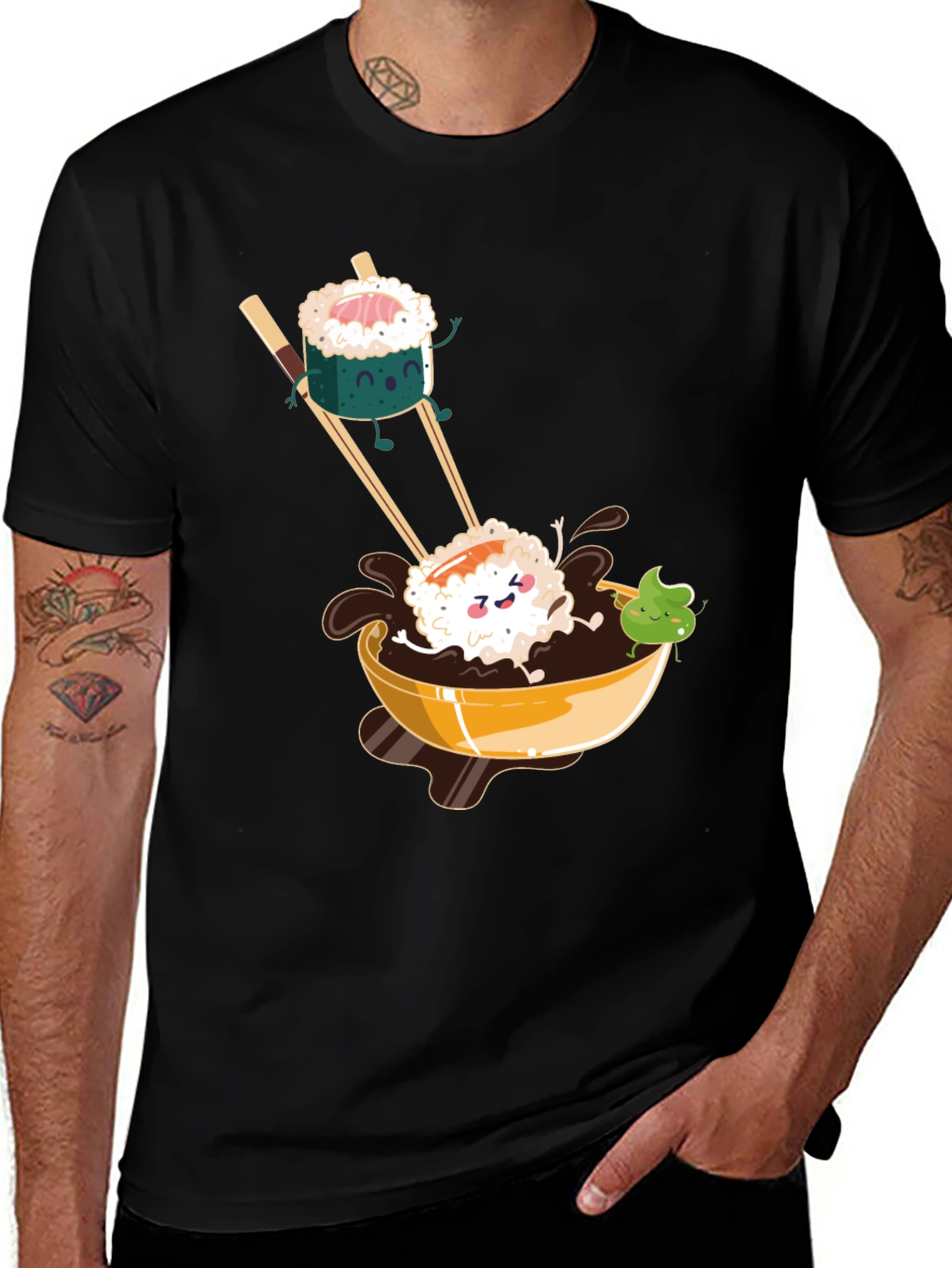 Variant 28 of Sushi Lover T-Shirt: Cute Cartoon Design