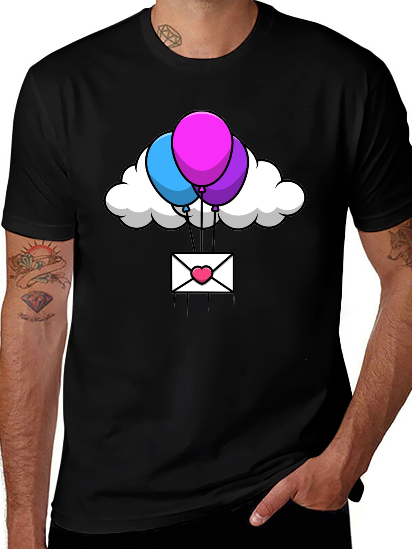 Variant 17 of Cloud Balloons Letter T-Shirt