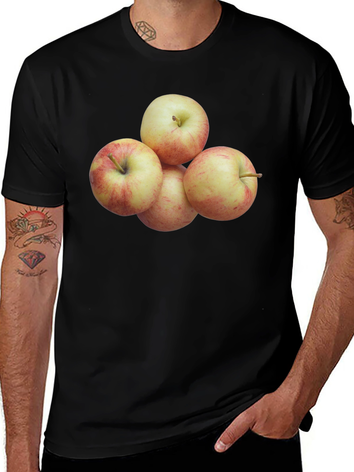 Variant 19 of Apple Stack Graphic Tee - Soft Cotton Comfort