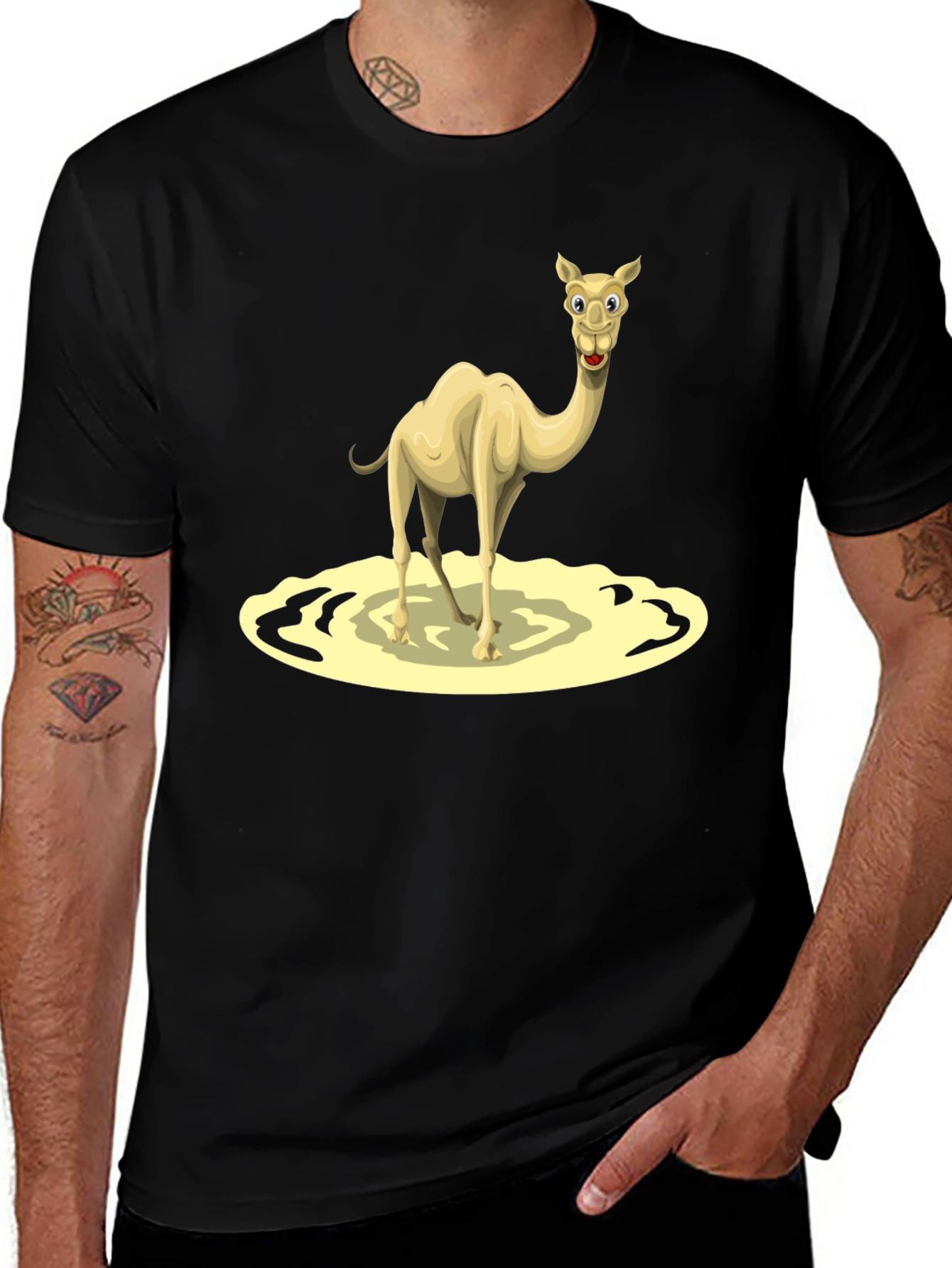 Variant 19 of Cartoon Camel Black T-Shirt