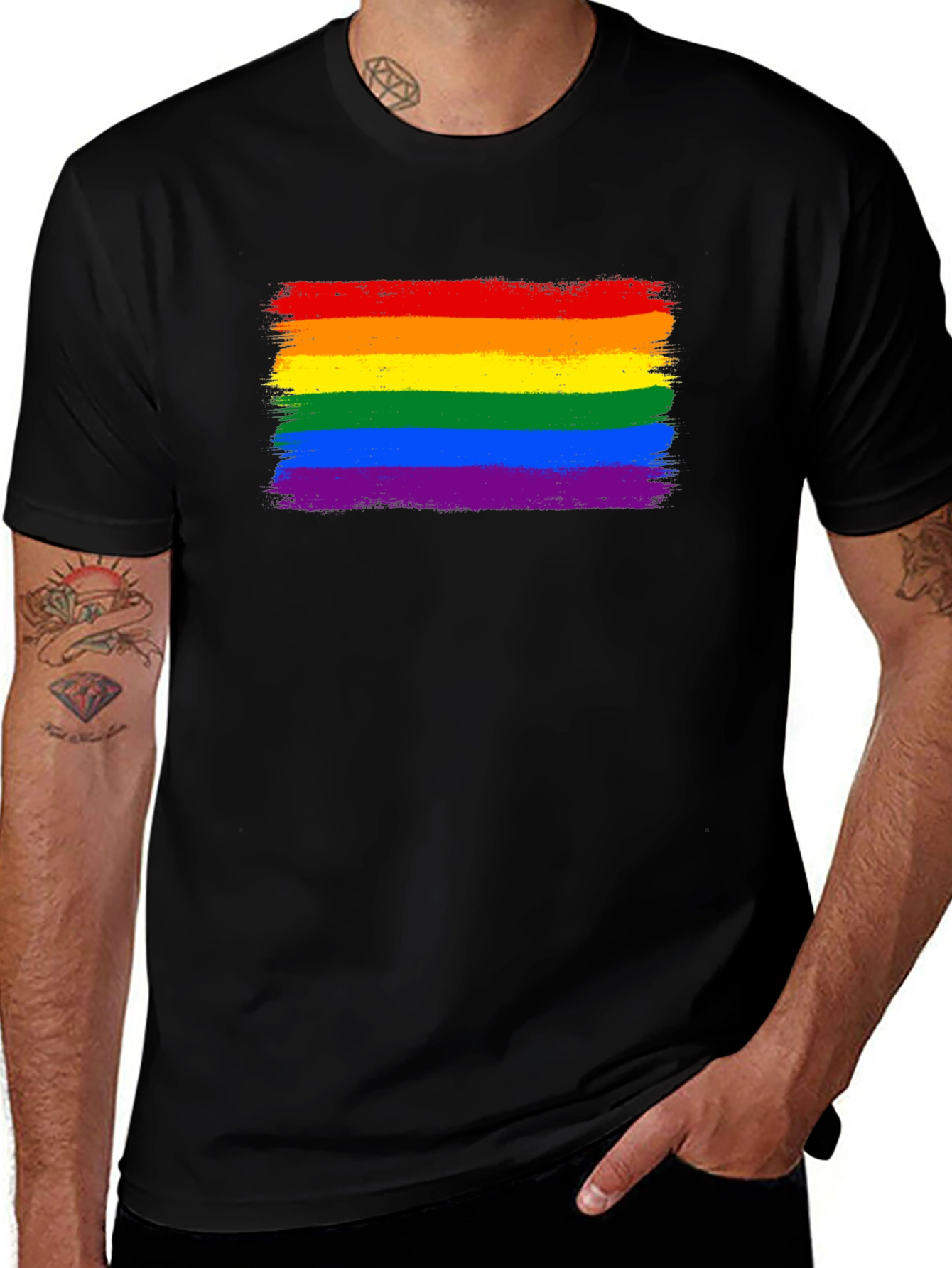 Pride Flag Black T-Shirt