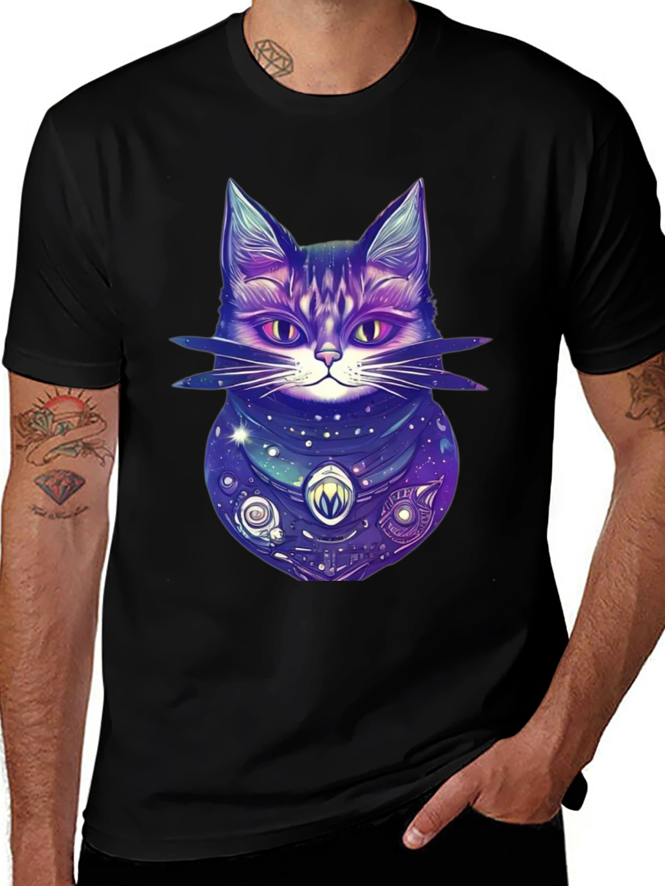 Variant 7 of Cosmic Cat Graphic T-Shirt