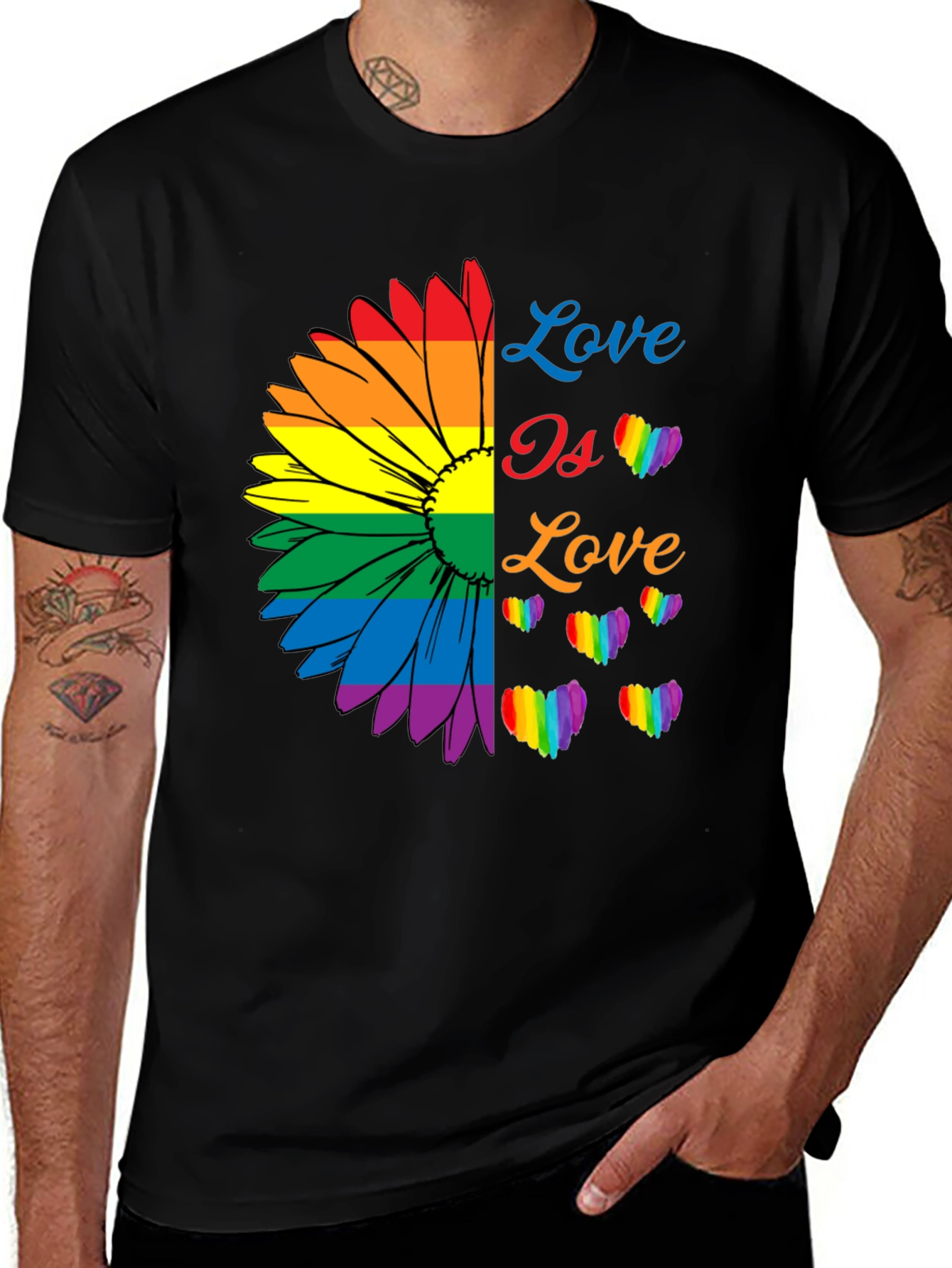 Variant 8 of Love Is Love Rainbow Sunflower Tee