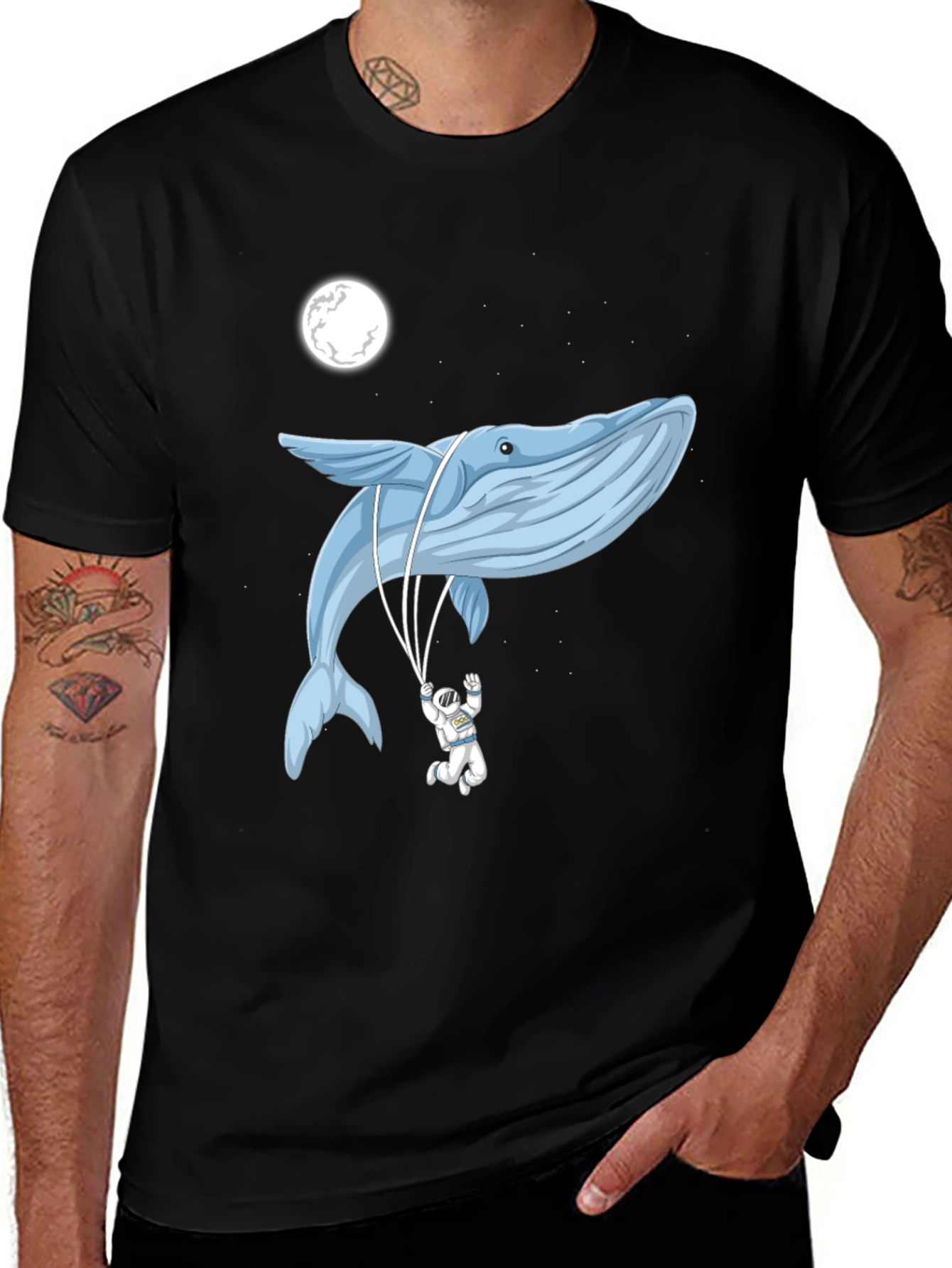 Variant 28 of Whimsical Whale & Astronaut Graphic Tee