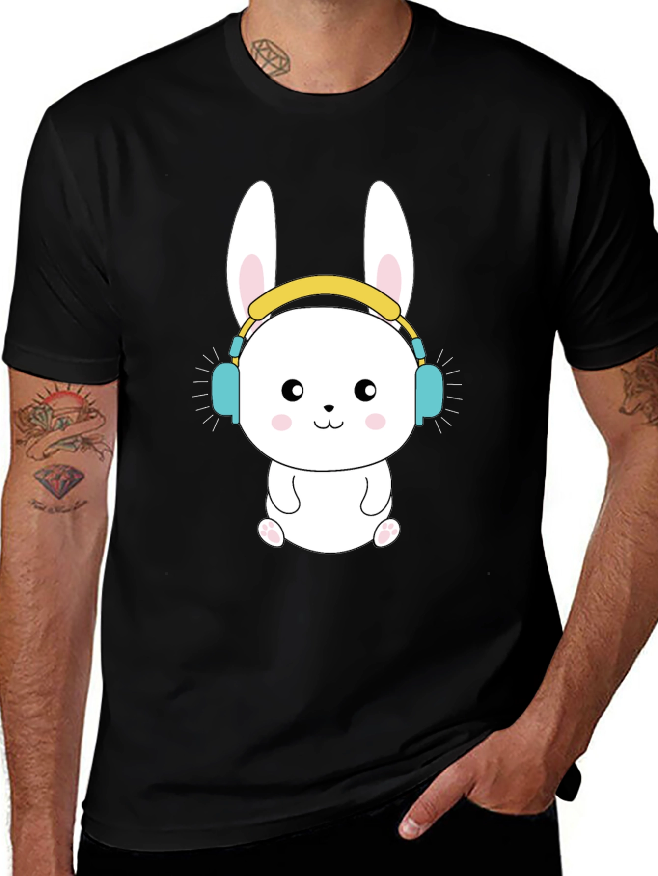 Variant 21 of Cute Bunny DJ Graphic Tee