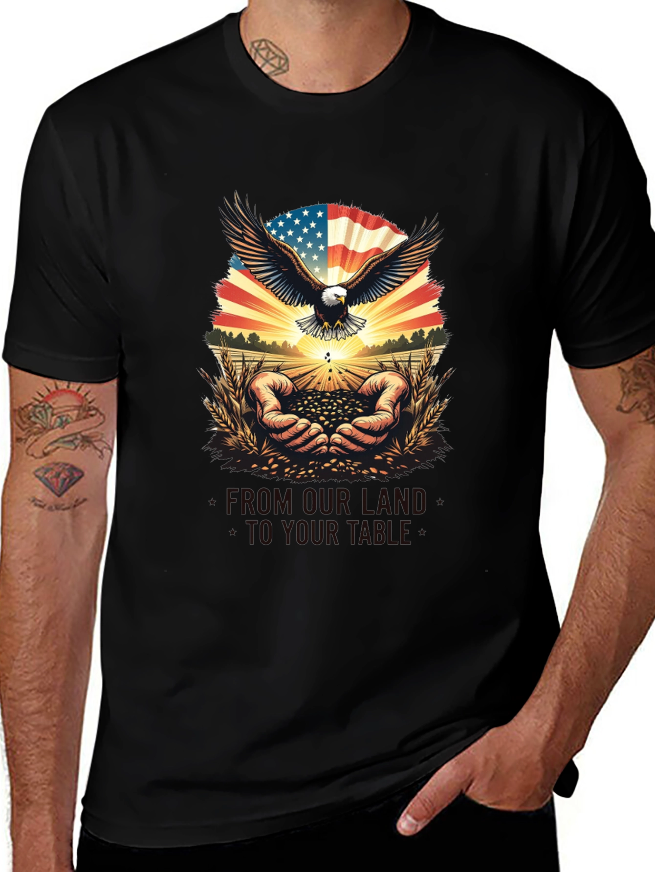 Variant 7 of Patriotic Eagle & American Grown T-Shirt