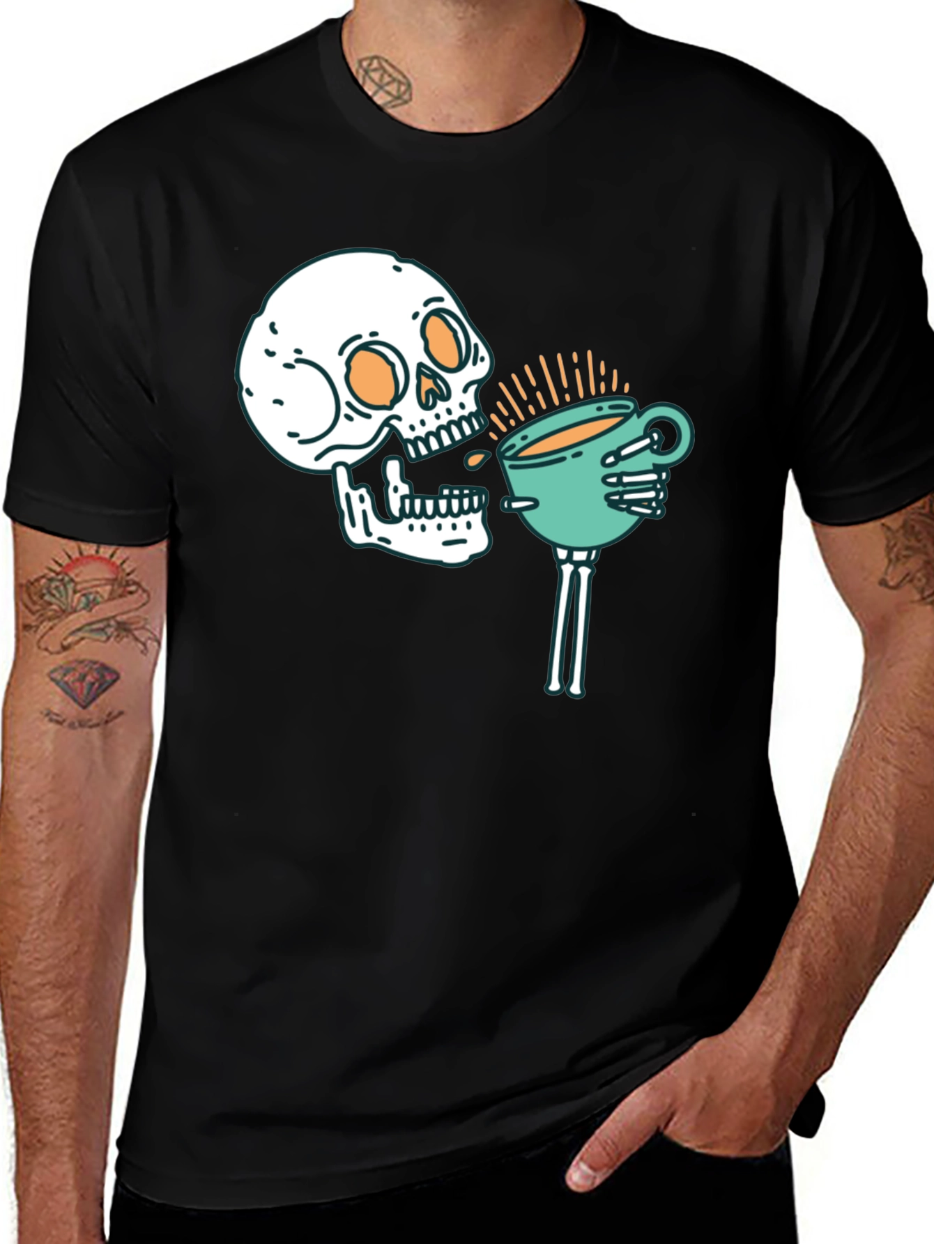 Variant 10 of Skull Coffee T-Shirt - Gothic Brew Crew Tee