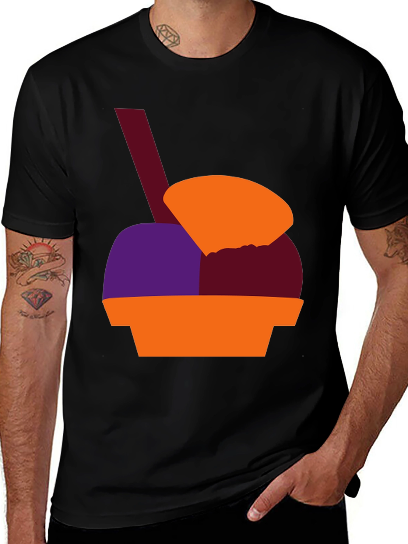 Black Fun Ice Cream Graphic Tee - Stylish and Unique Design main image
