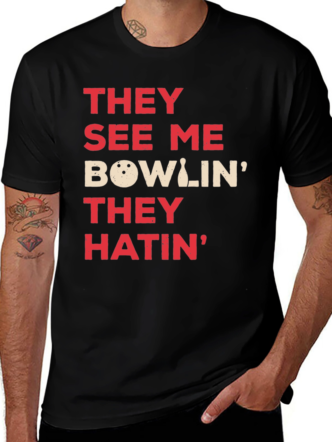 Variant 29 of Bowling T-Shirt - They See Me Bowlin'