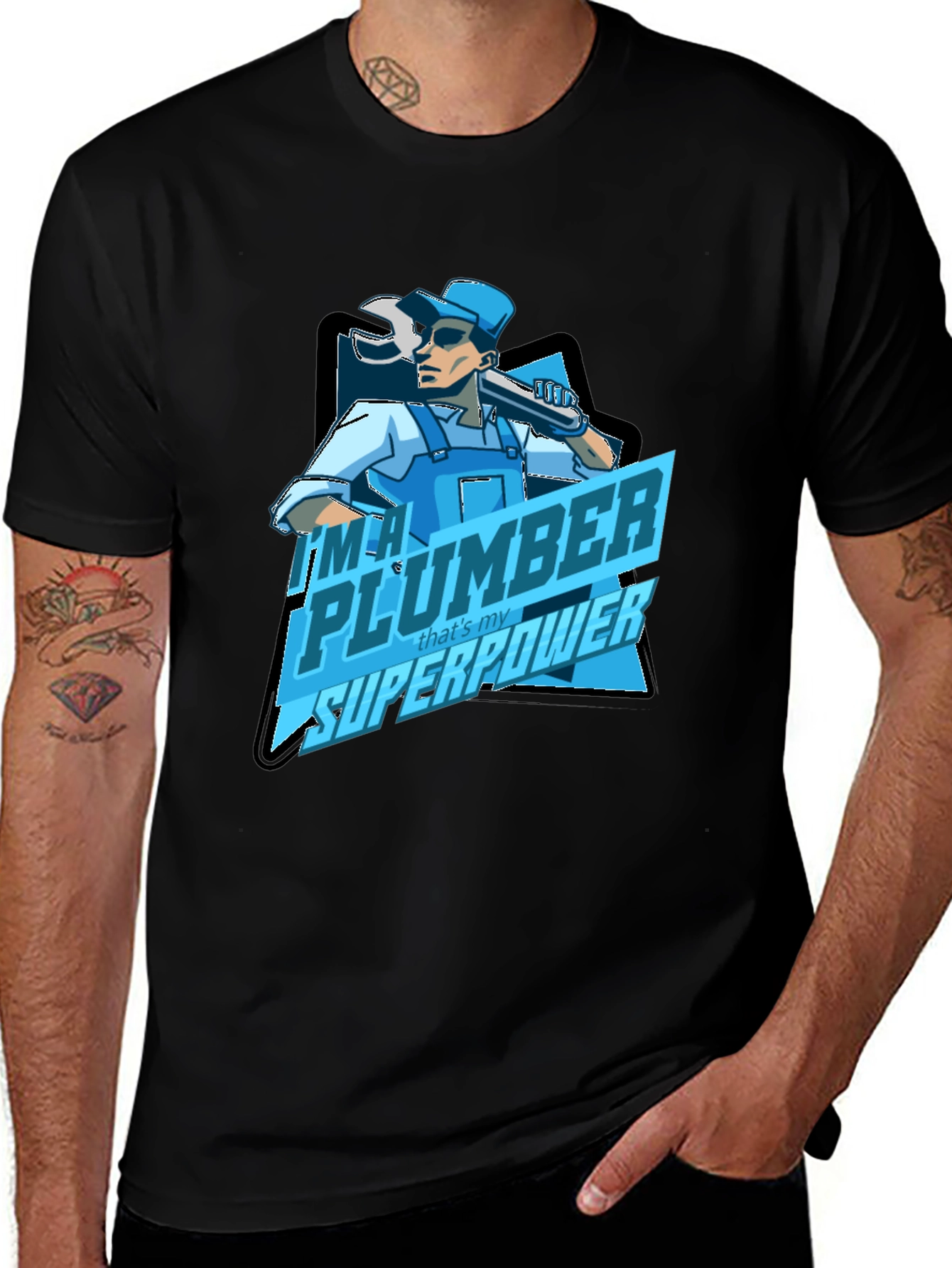 Variant 18 of Plumber Superpower T-Shirt - Black