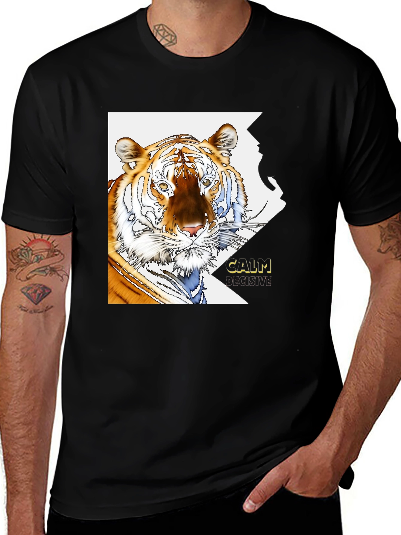 Variant 9 of Tiger Graphic Print T-Shirt - Calm & Decisive Tee
