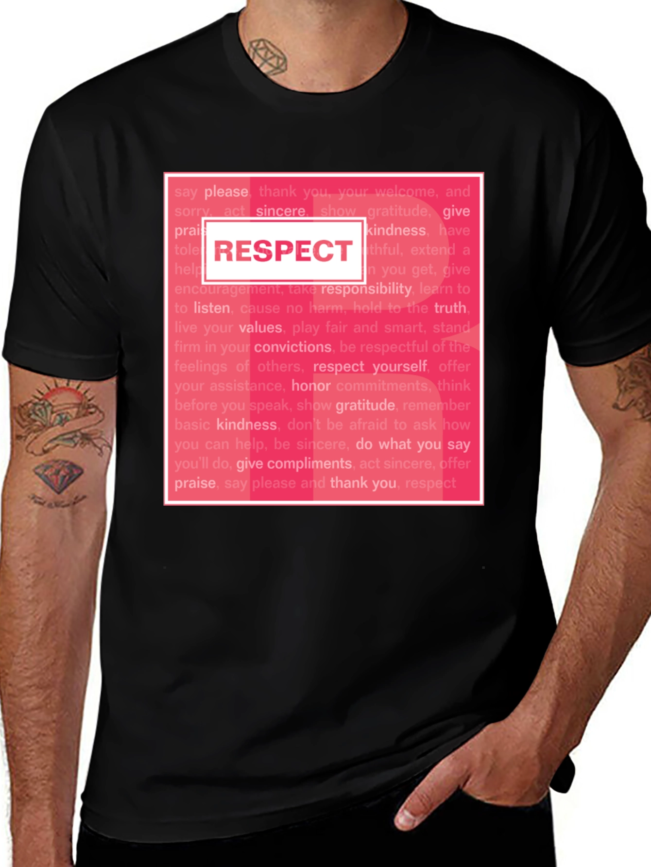 Variant 19 of Respect T-Shirt - Kindness & Gratitude Design