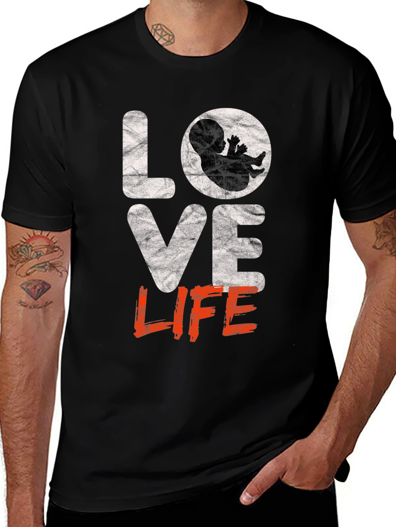 Variant 29 of Love Life Pro-Life T-Shirt - Black