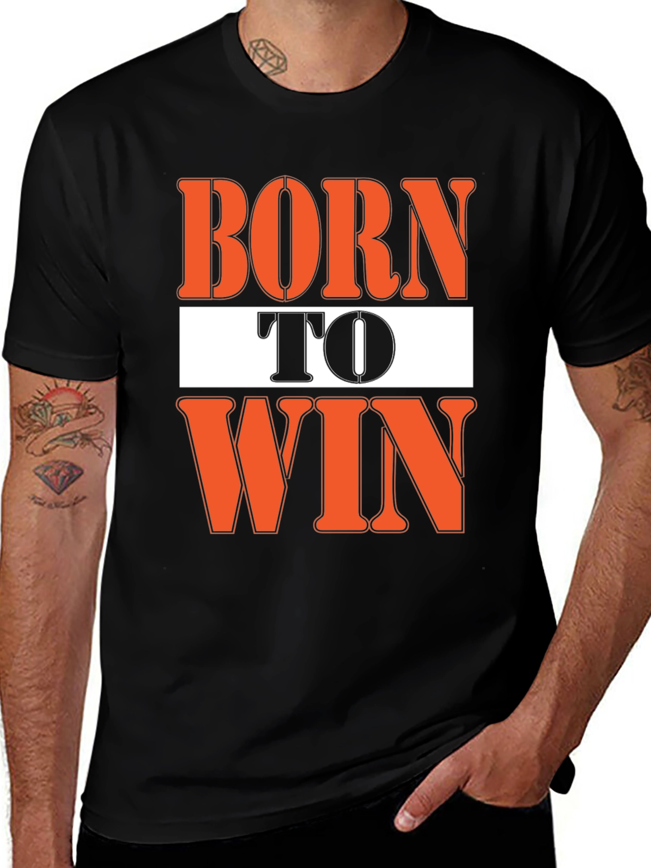Born To Win Graphic Black T-Shirt