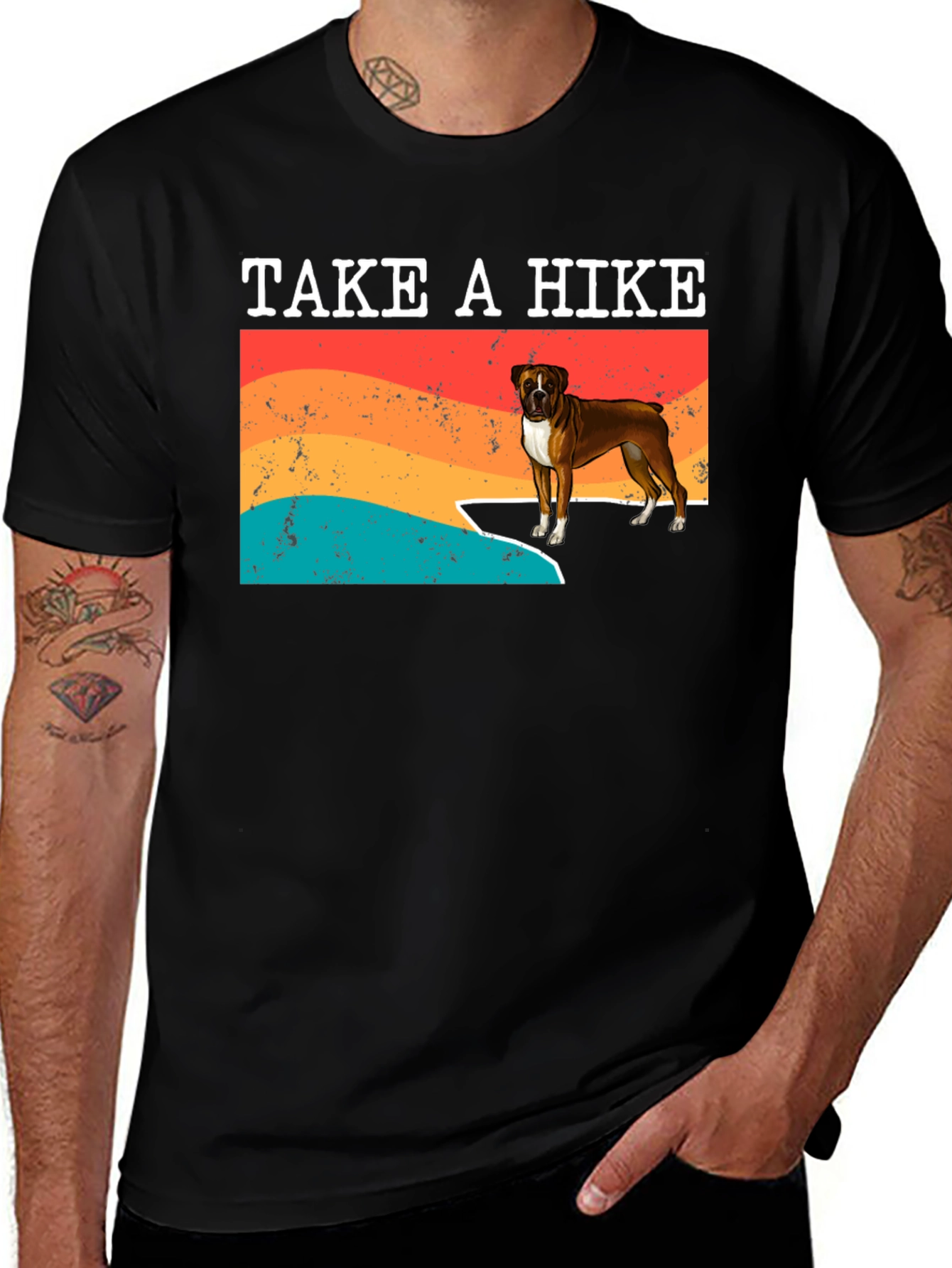 Take a Hike Boxer Dog Graphic T-Shirt