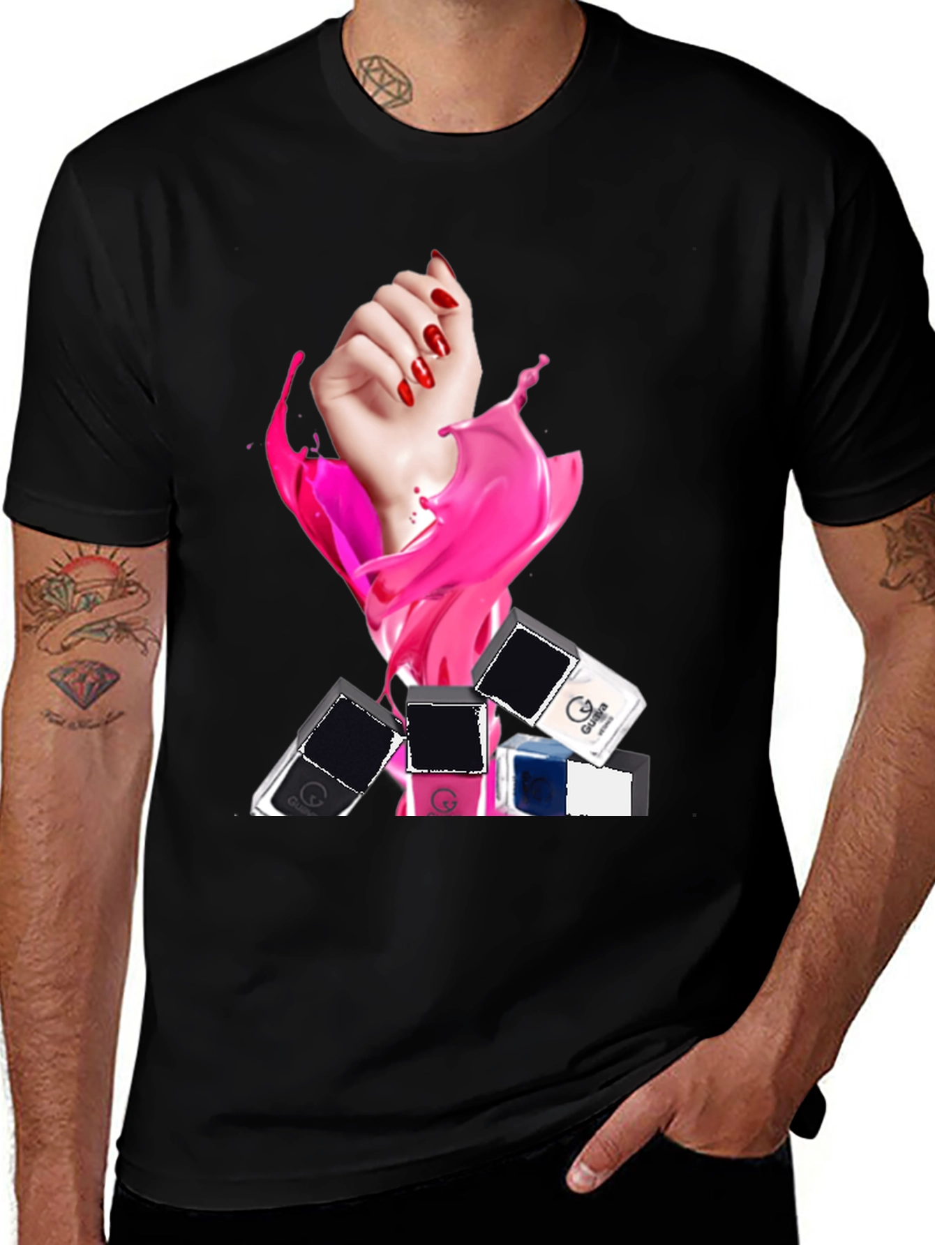 Variant 8 of Nail Polish Splash Graphic T-Shirt