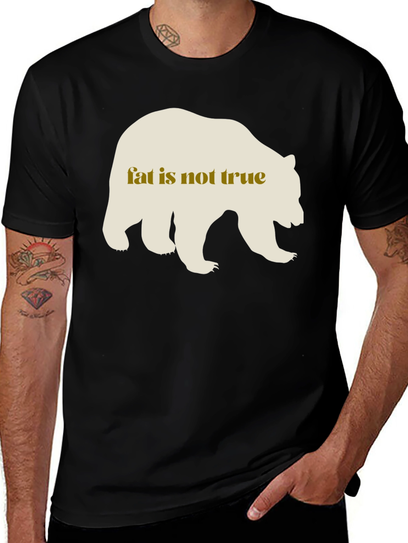 Variant 16 of Fat Is Not True Bear Graphic Tee