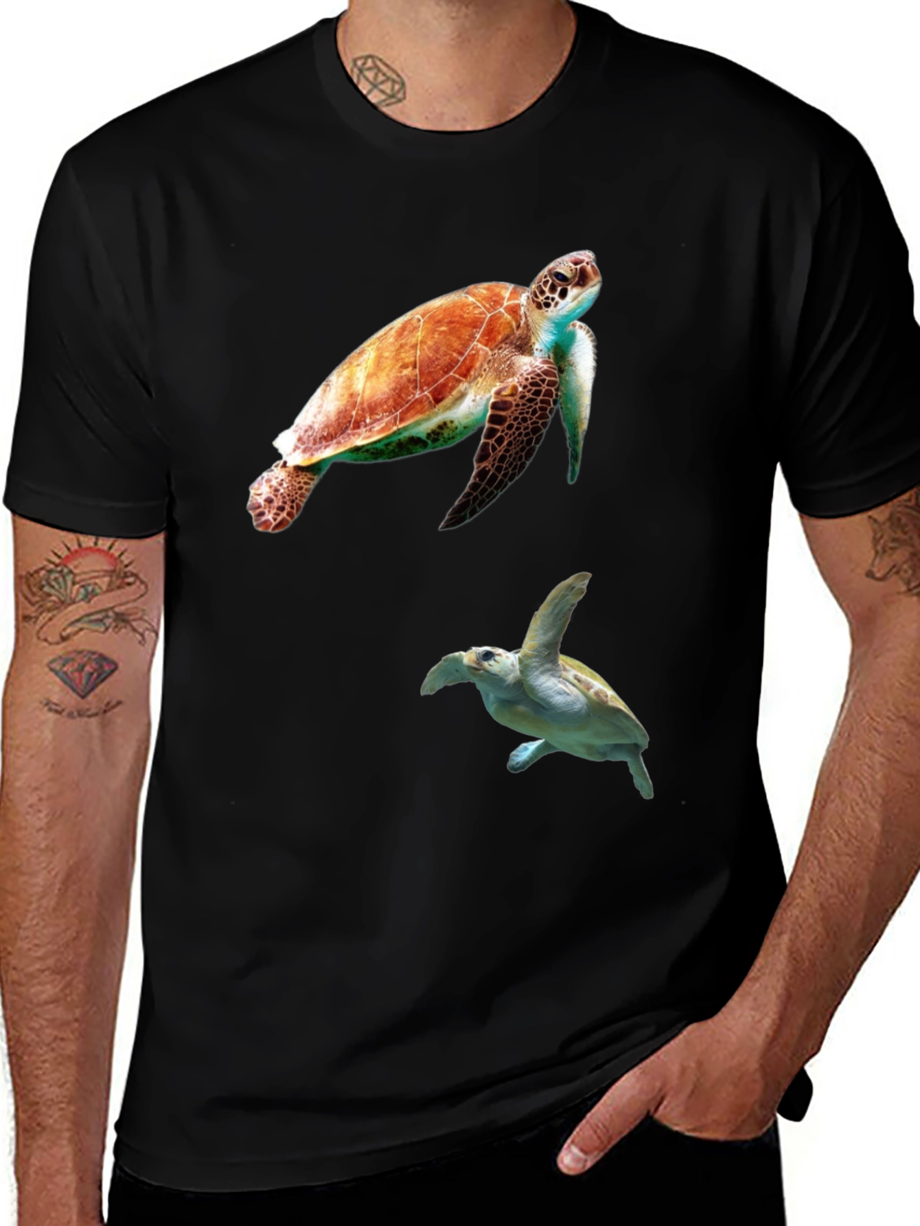 Variant 2 of Turtle Graphic Tee - Ocean Life Design