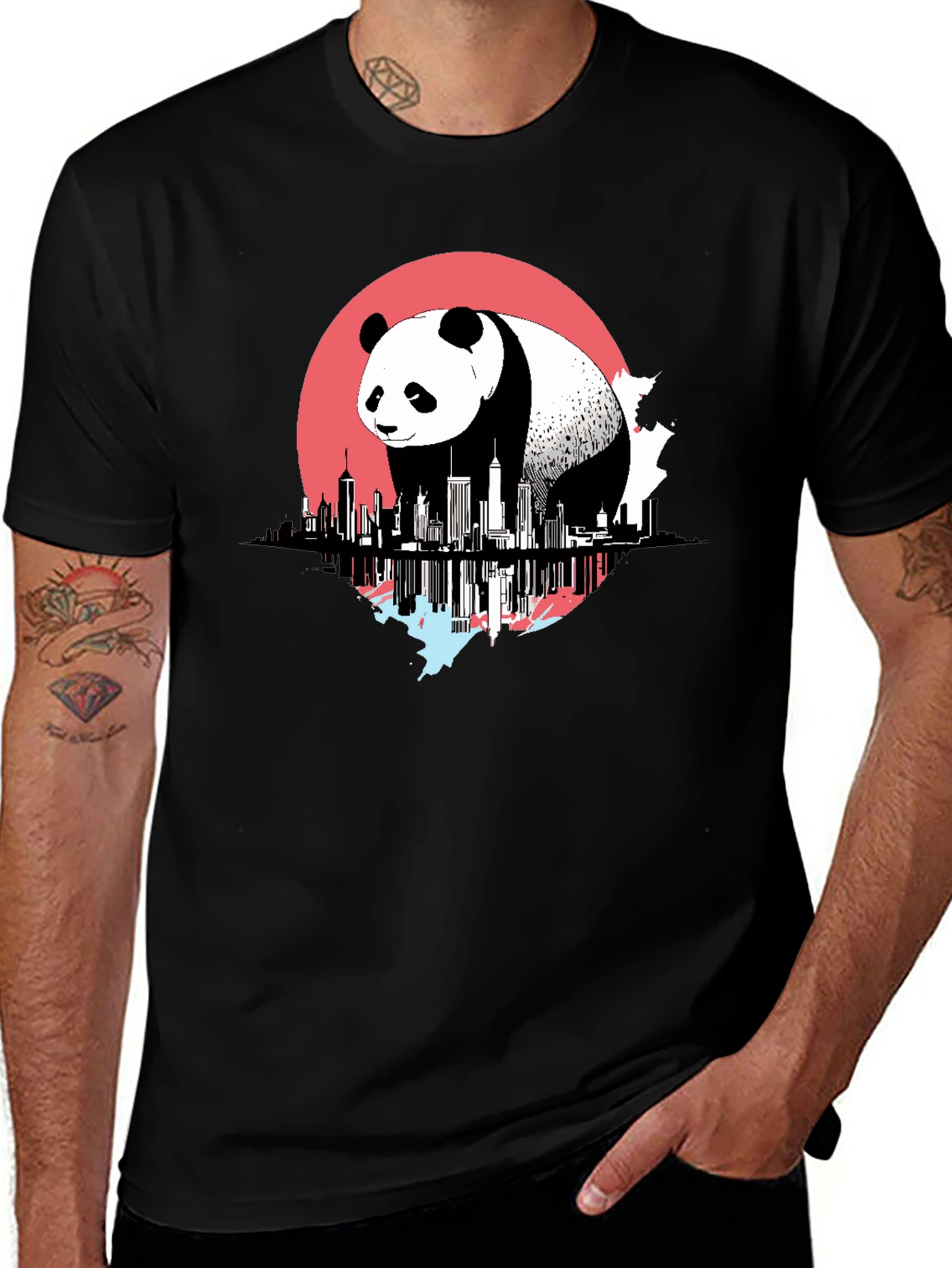 Variant 7 of Panda Cityscape Graphic Tee