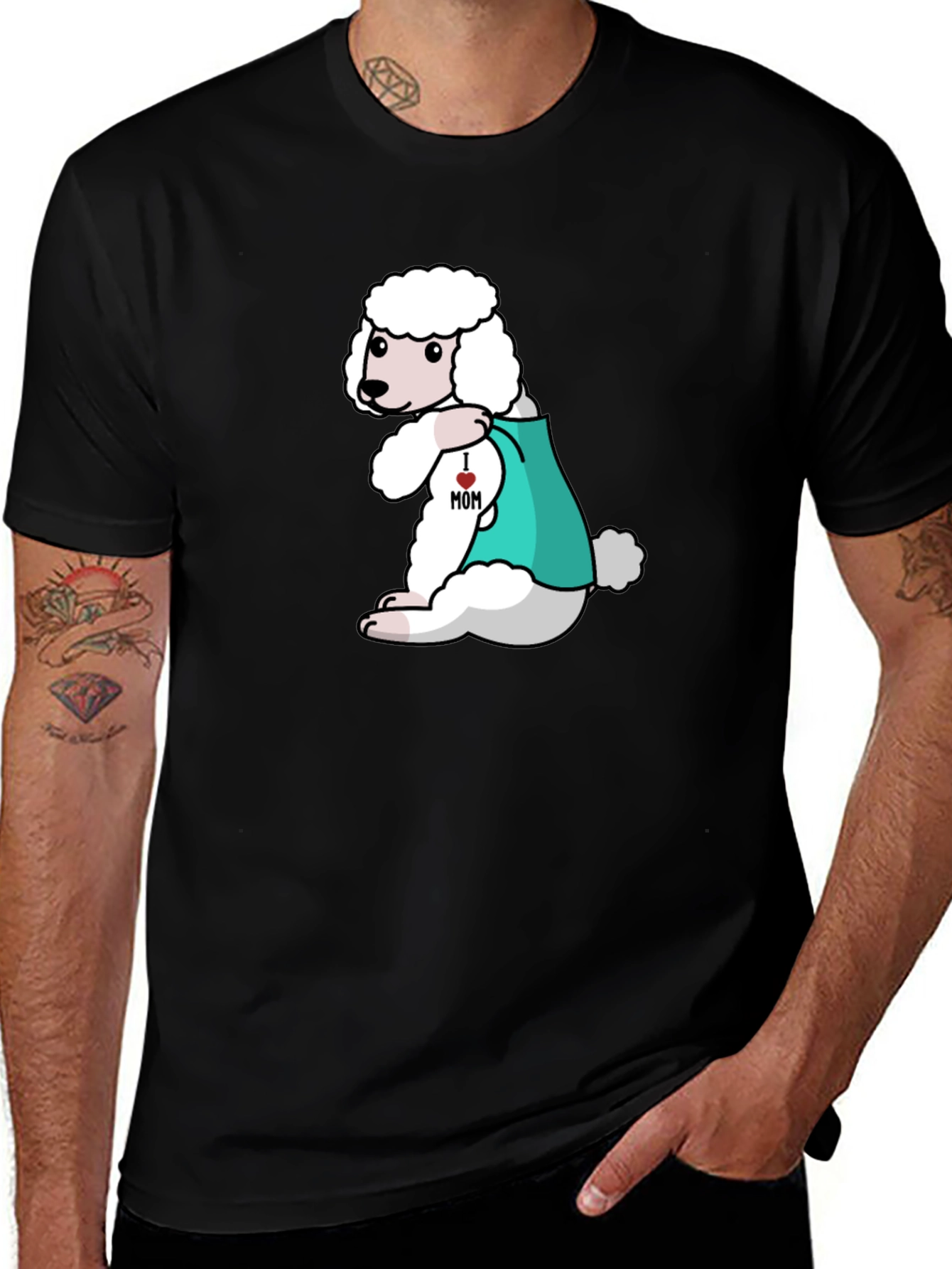 Variant 6 of Poodle Mom Tattoo Graphic Tee