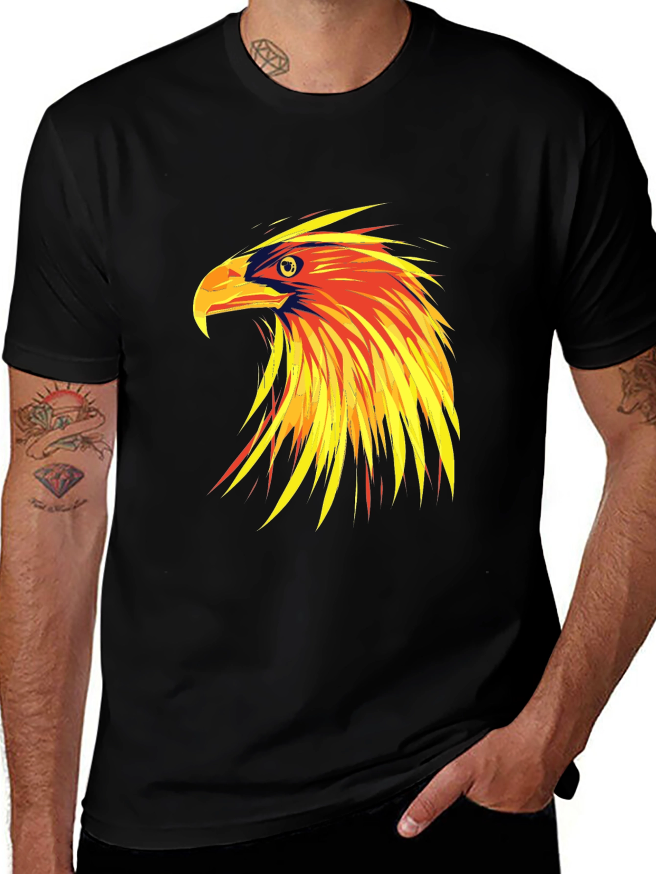 Variant 8 of Eagle Graphic Print Crew Neck T-Shirt