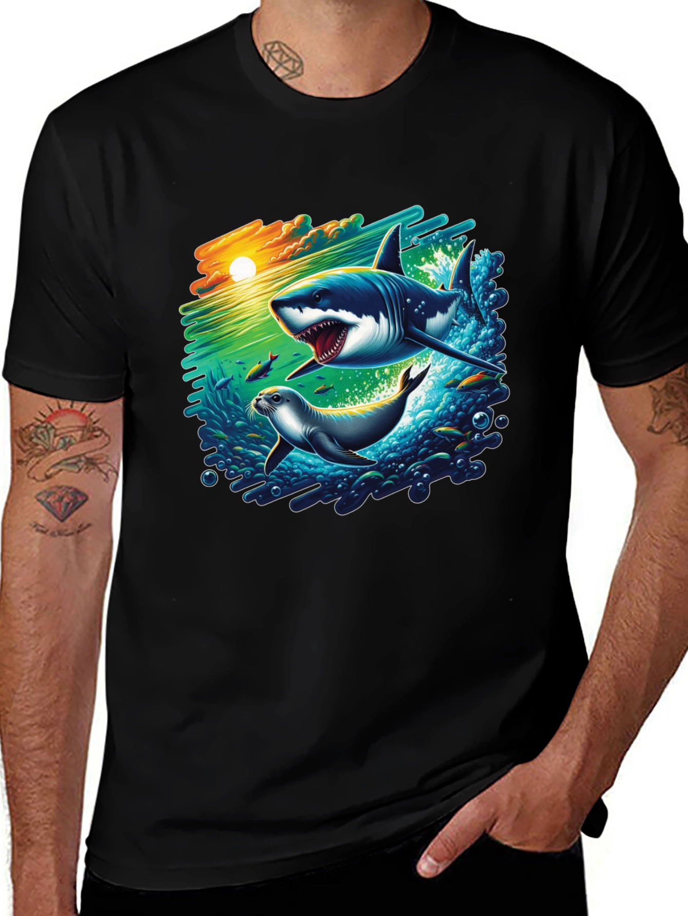 Shark Attack Graphic T-Shirt