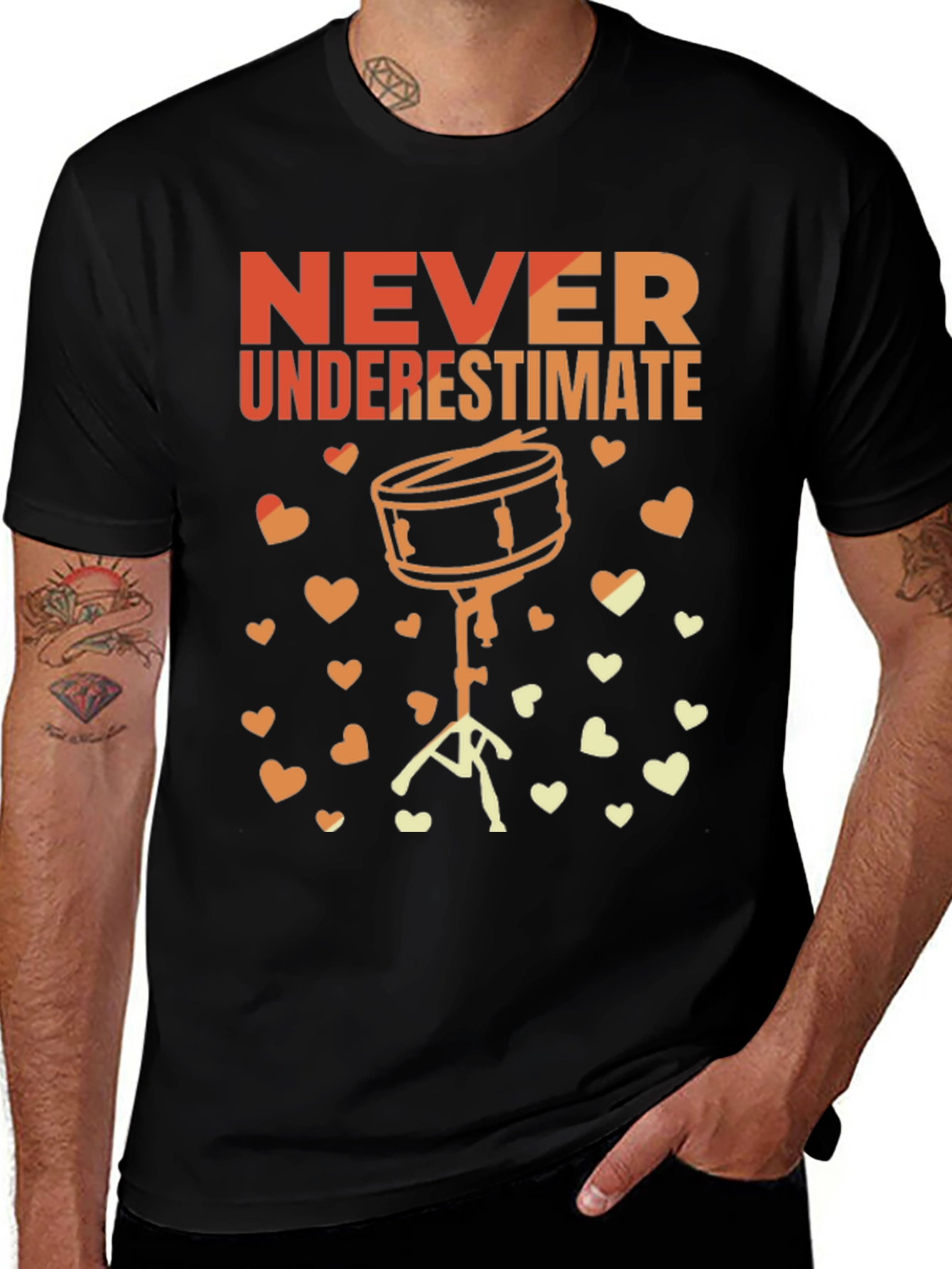 Variant 8 of Never Underestimate Drummer T-Shirt