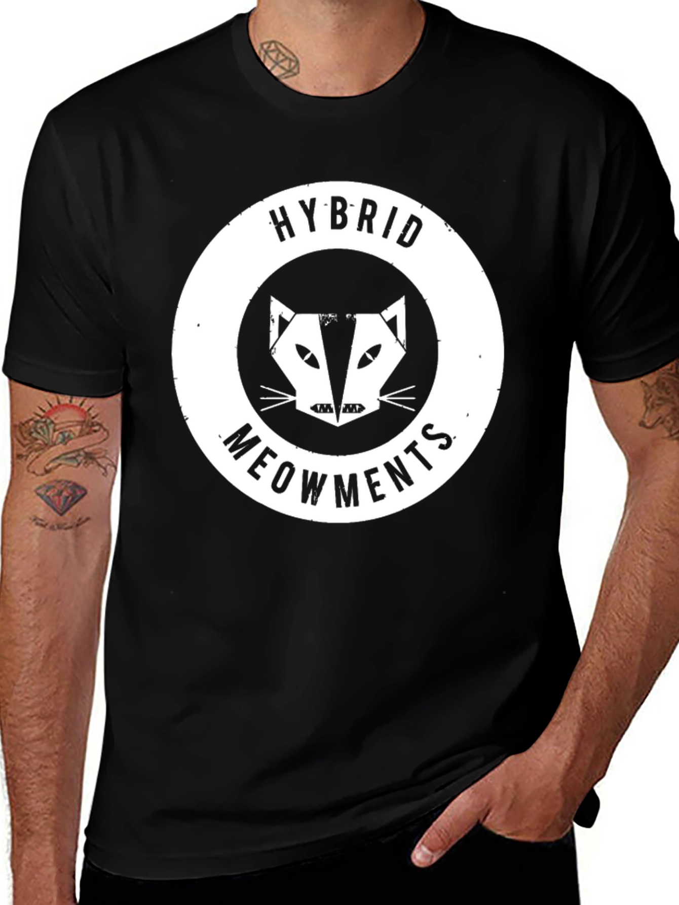 Variant 22 of Hybrid Meowments Black T-Shirt