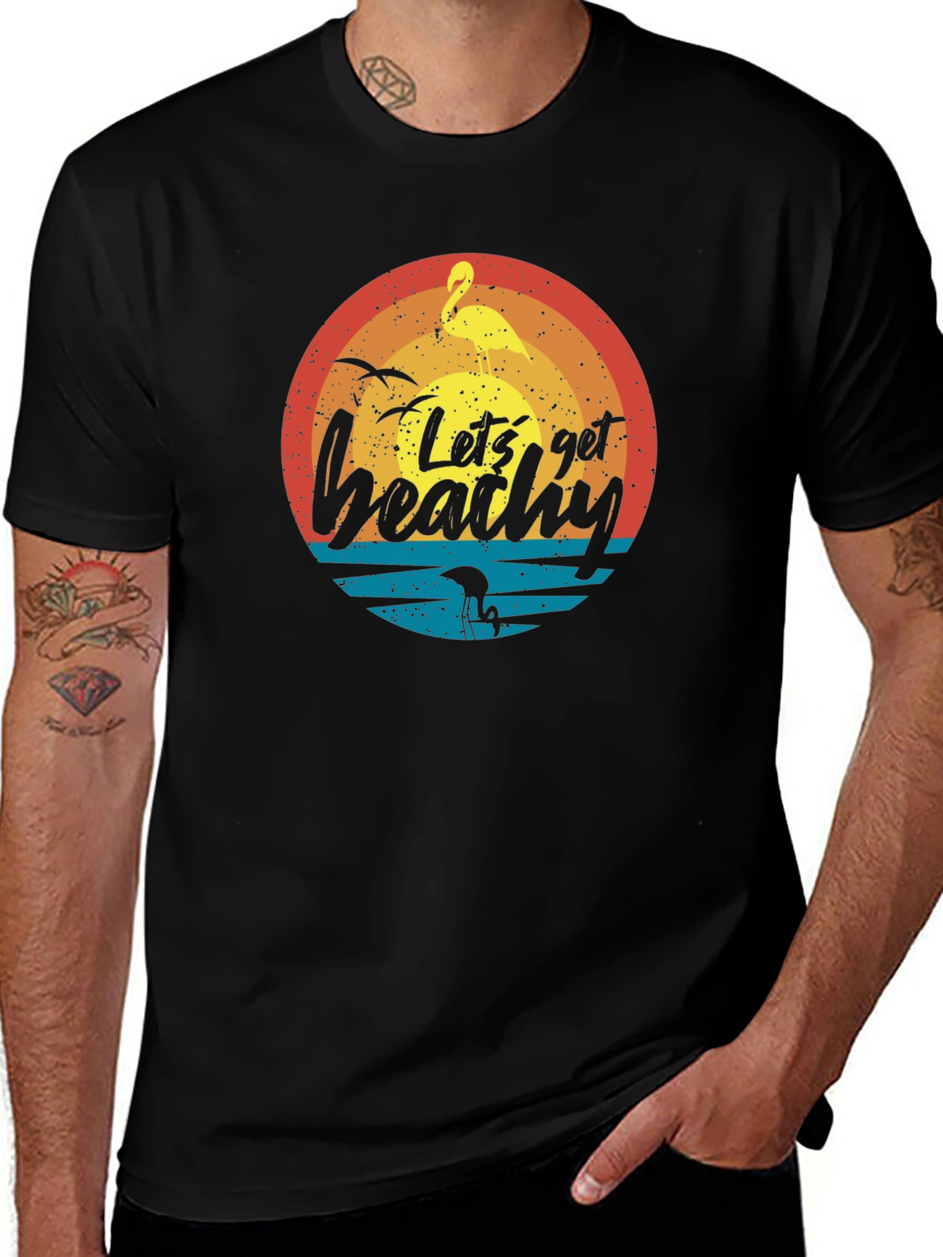 Variant 7 of Let's Get Beachy Black T-Shirt