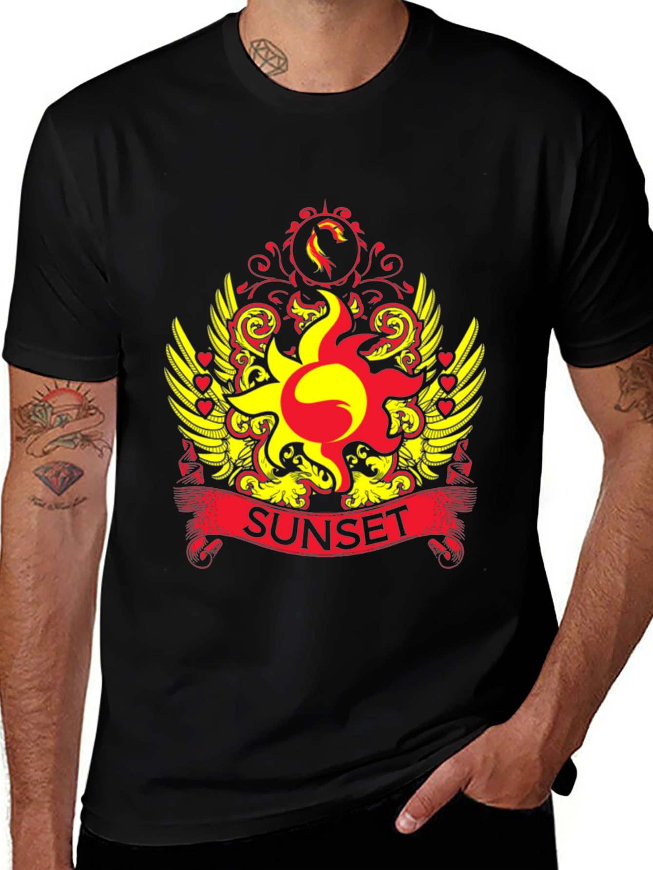 Variant 28 of Sunset Graphic Tee - Unique Sun Design