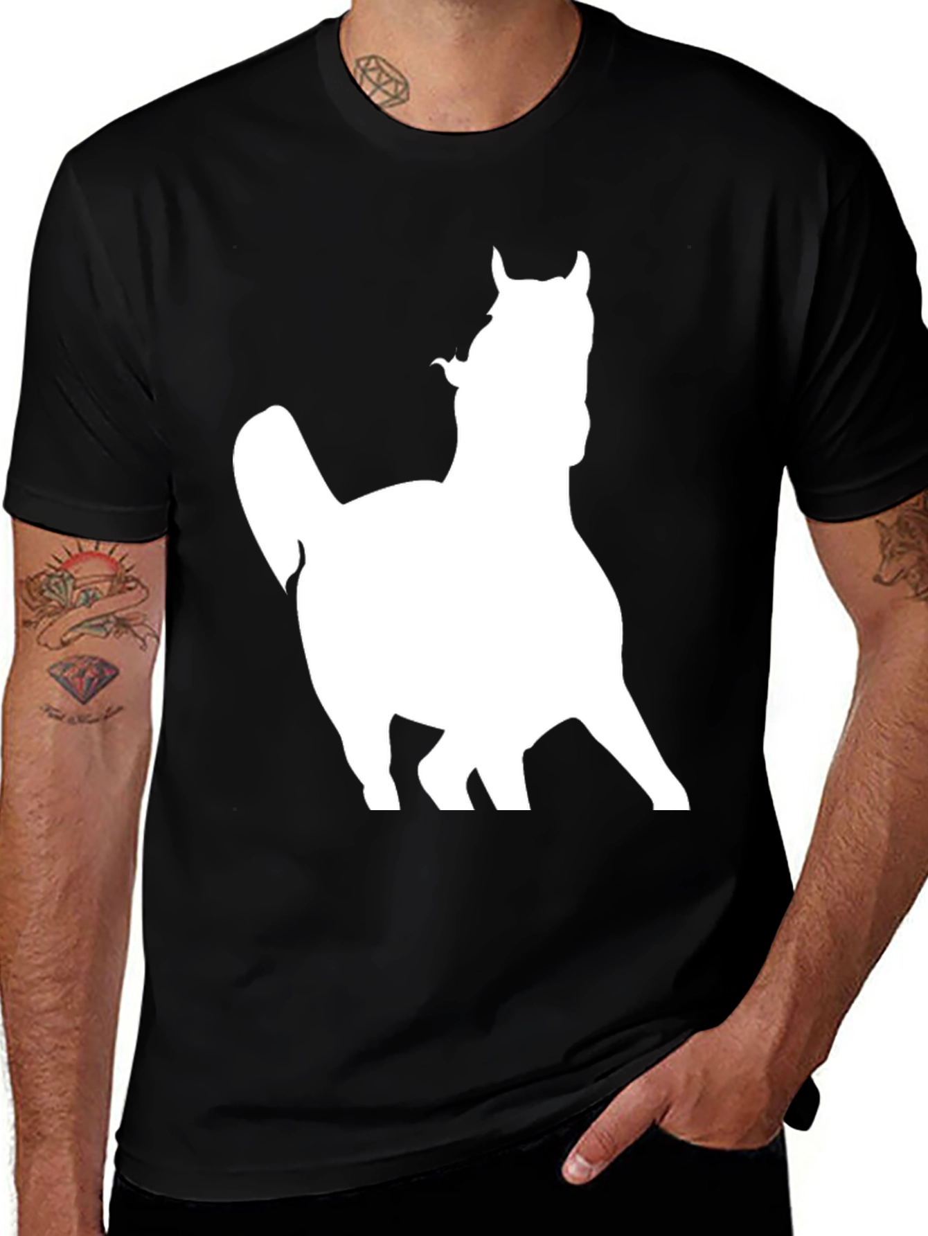 Variant 22 of Black Horse Silhouette T-Shirt