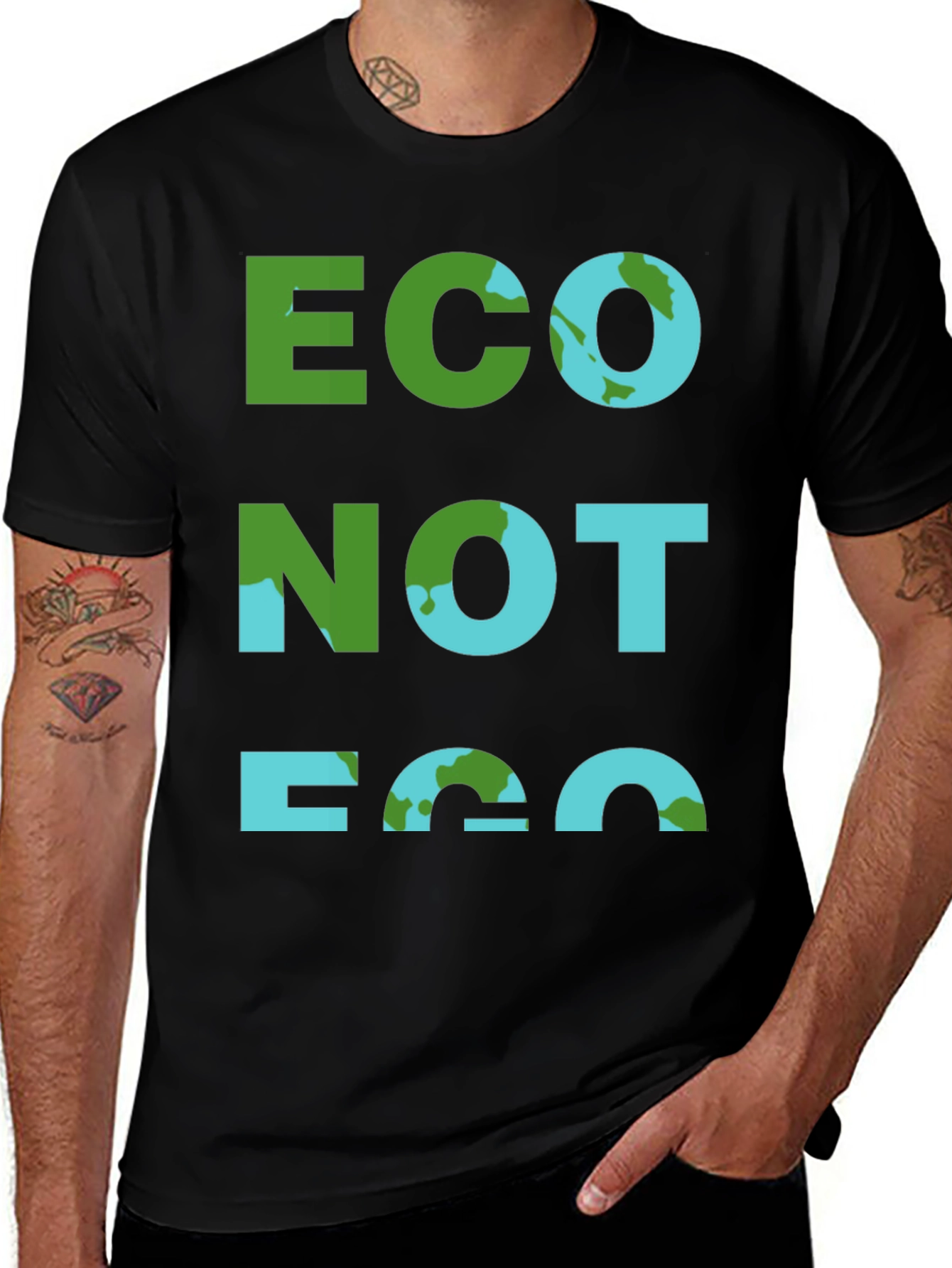 Variant 11 of Eco Not Ego Earth Graphic T-Shirt