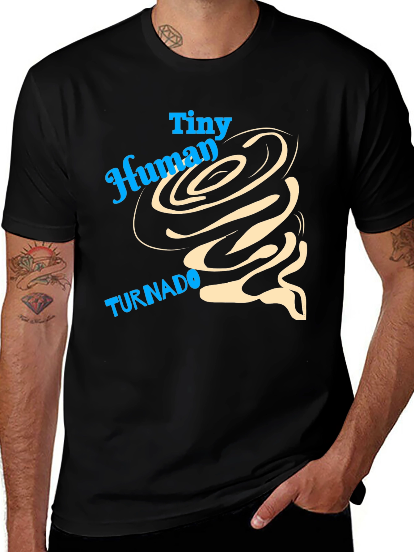 Variant 9 of Tiny Human Tornado Black Graphic Tee