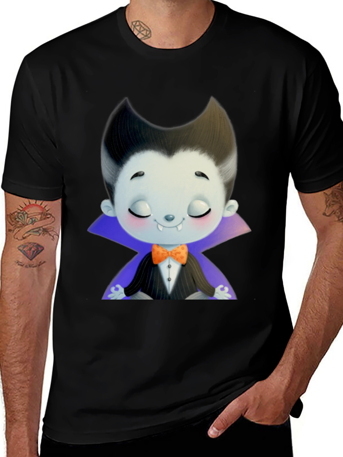 Variant 3 of Cute Cartoon Vampire T-Shirt - Halloween Style