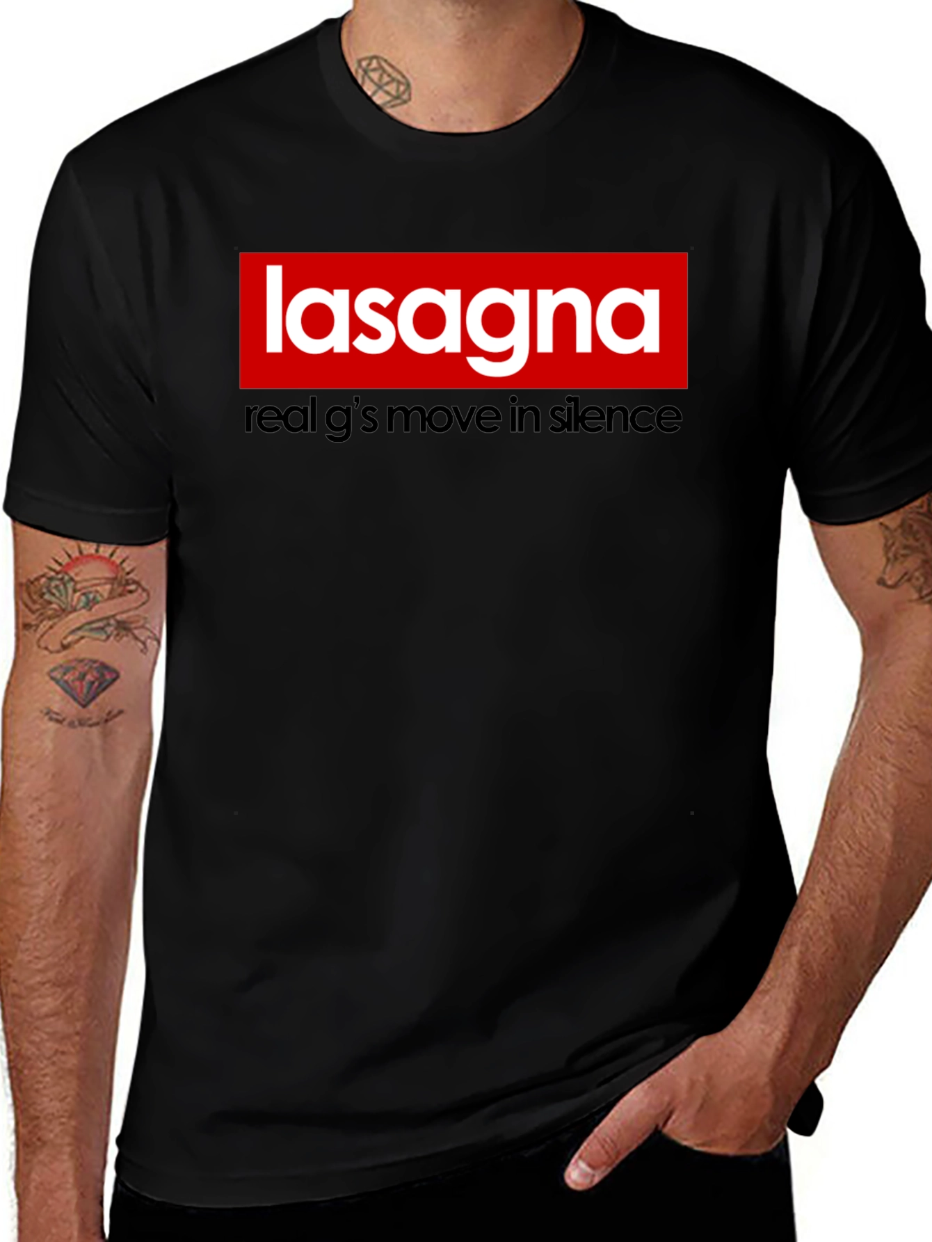 Variant 17 of Lasagna T-Shirt: Real G's Move in Silence