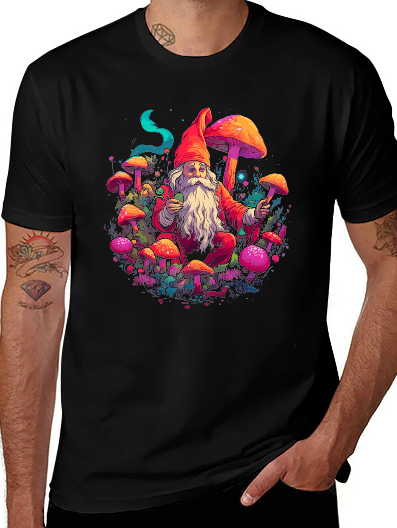 Variant 13 of Mushroom Gnome Graphic Tee - Funky Design