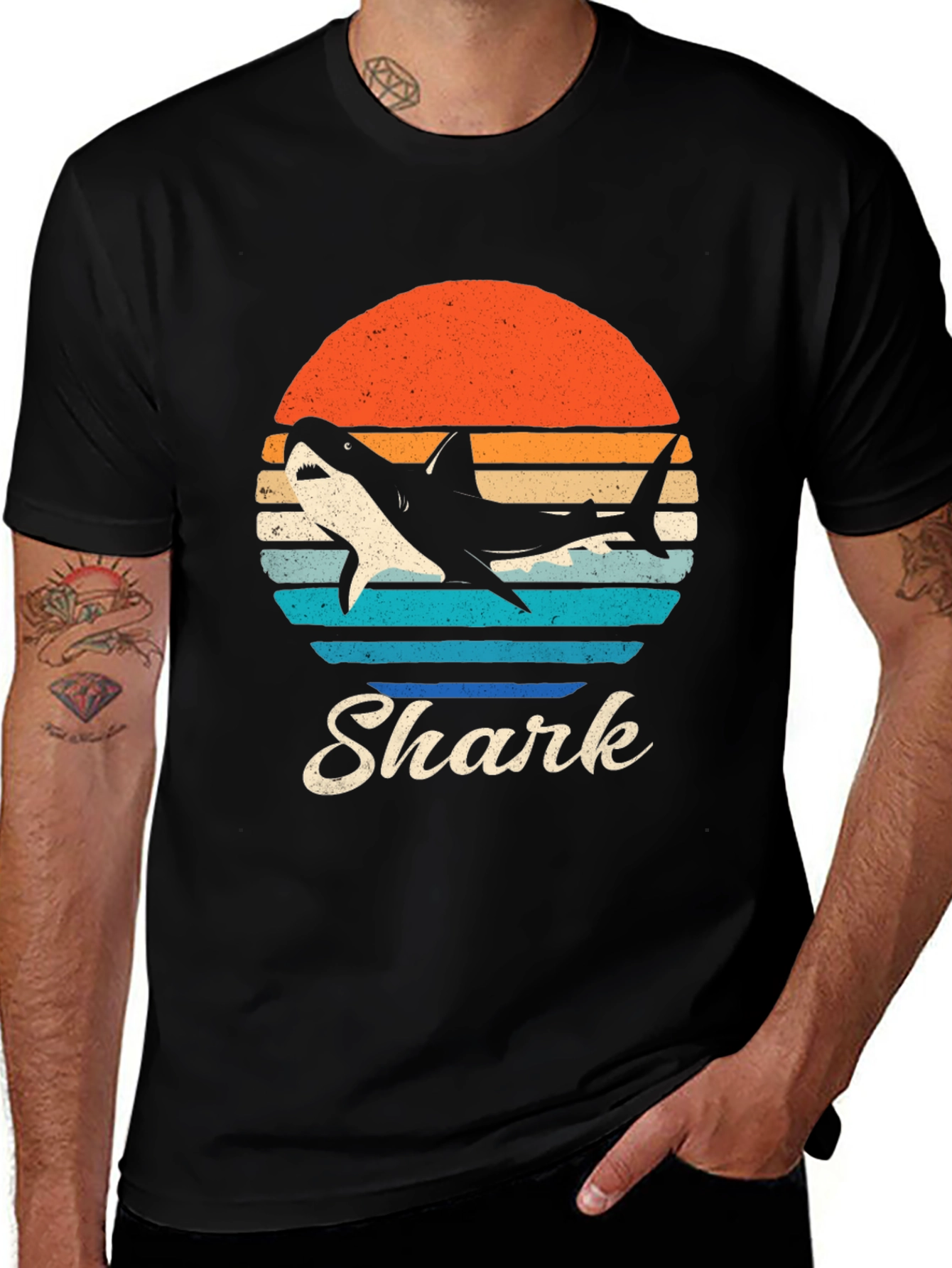 Variant 4 of Retro Shark T-Shirt - Vintage Style Graphic Tee