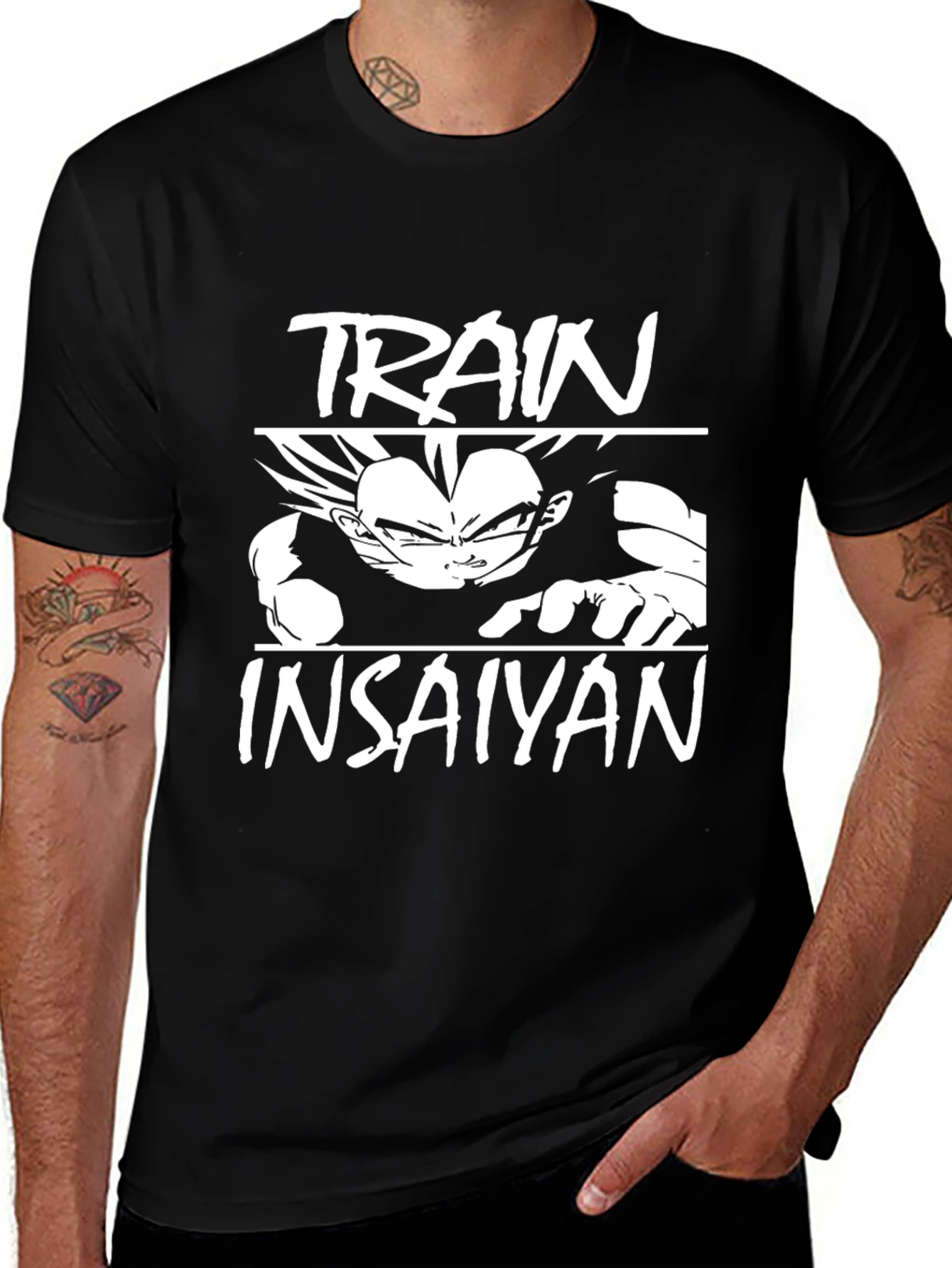 Variant 10 of Train Insaiyan Black T-Shirt Dragonball Z Vegeta Gym