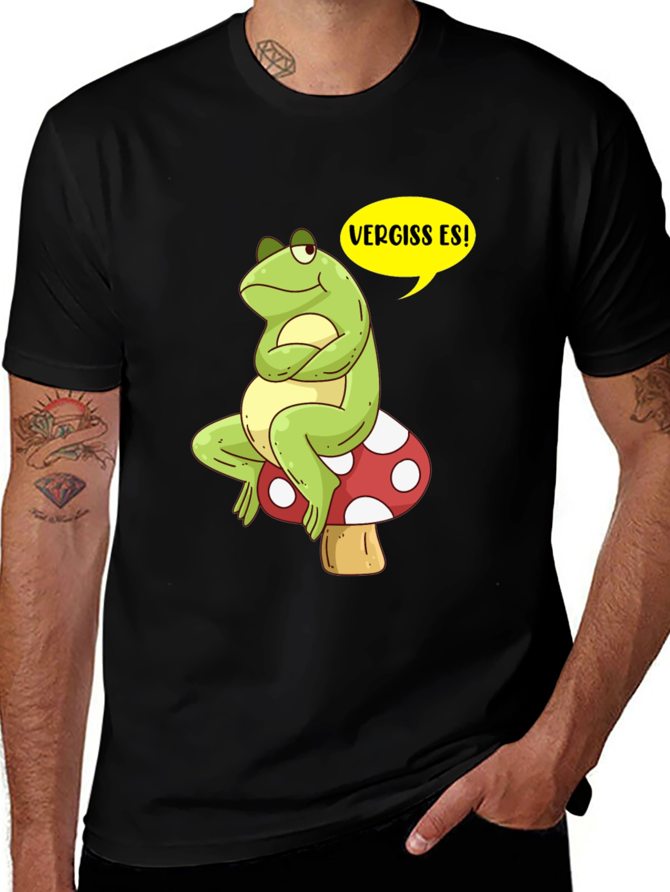 Variant 28 of Vergiss Es! Frog on Mushroom T-Shirt